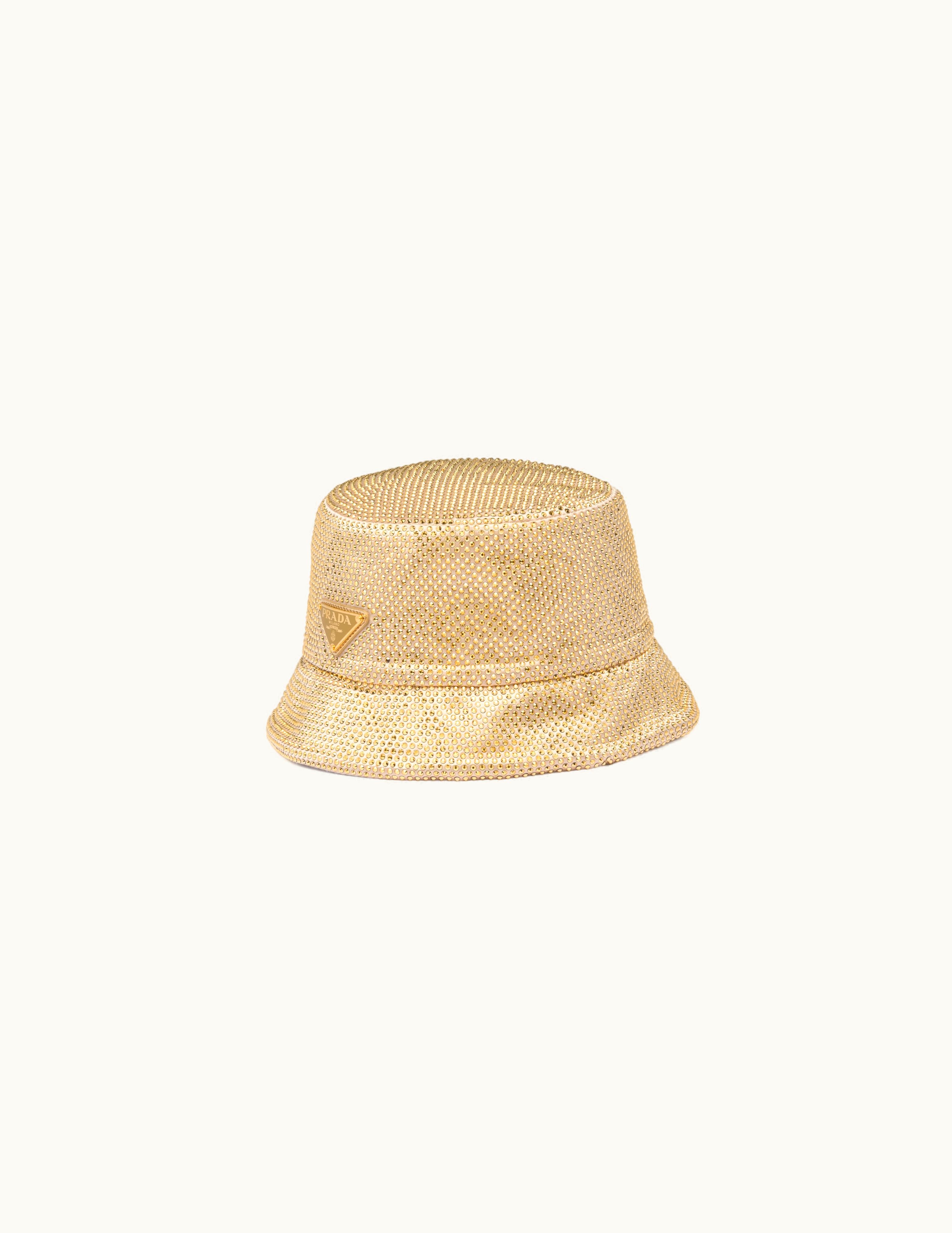 Prada Prada Satin Bucket Hat With Crystals