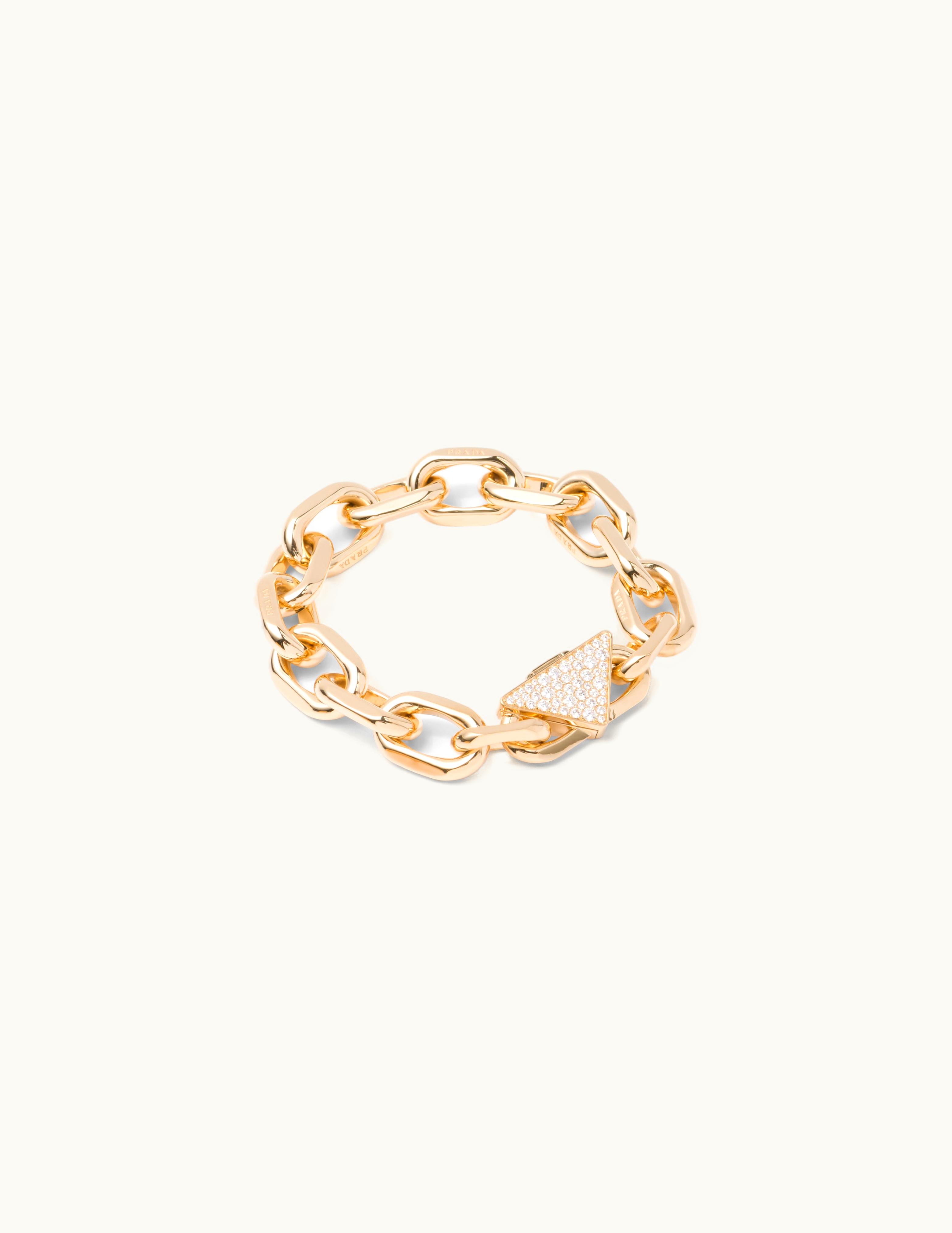 Prada Prada Eternal Gold Chain Bracelet In Yellow Gold With Diamonds