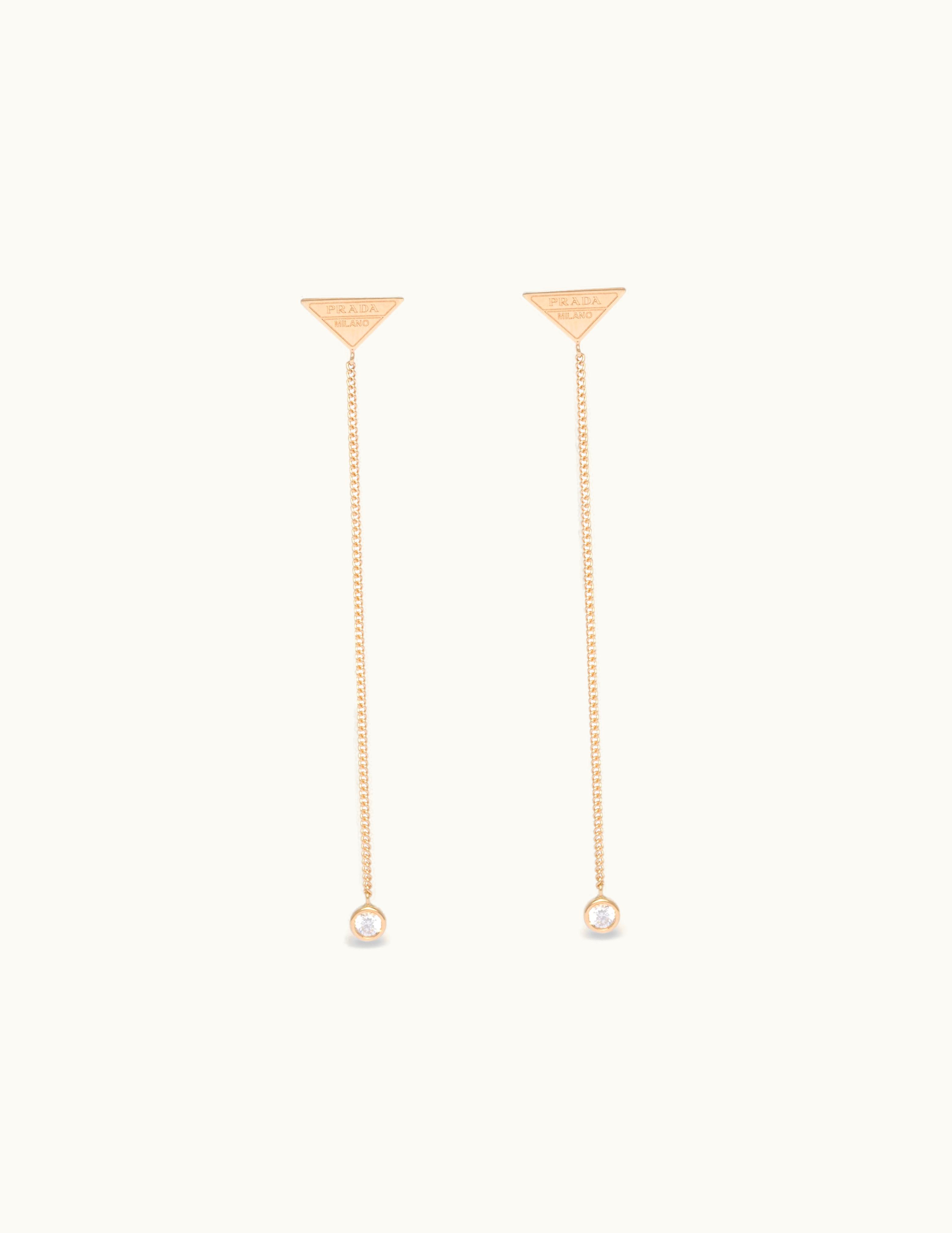 Prada Prada Eternal Gold Drop Earrings In Yellow Gold With Diamonds