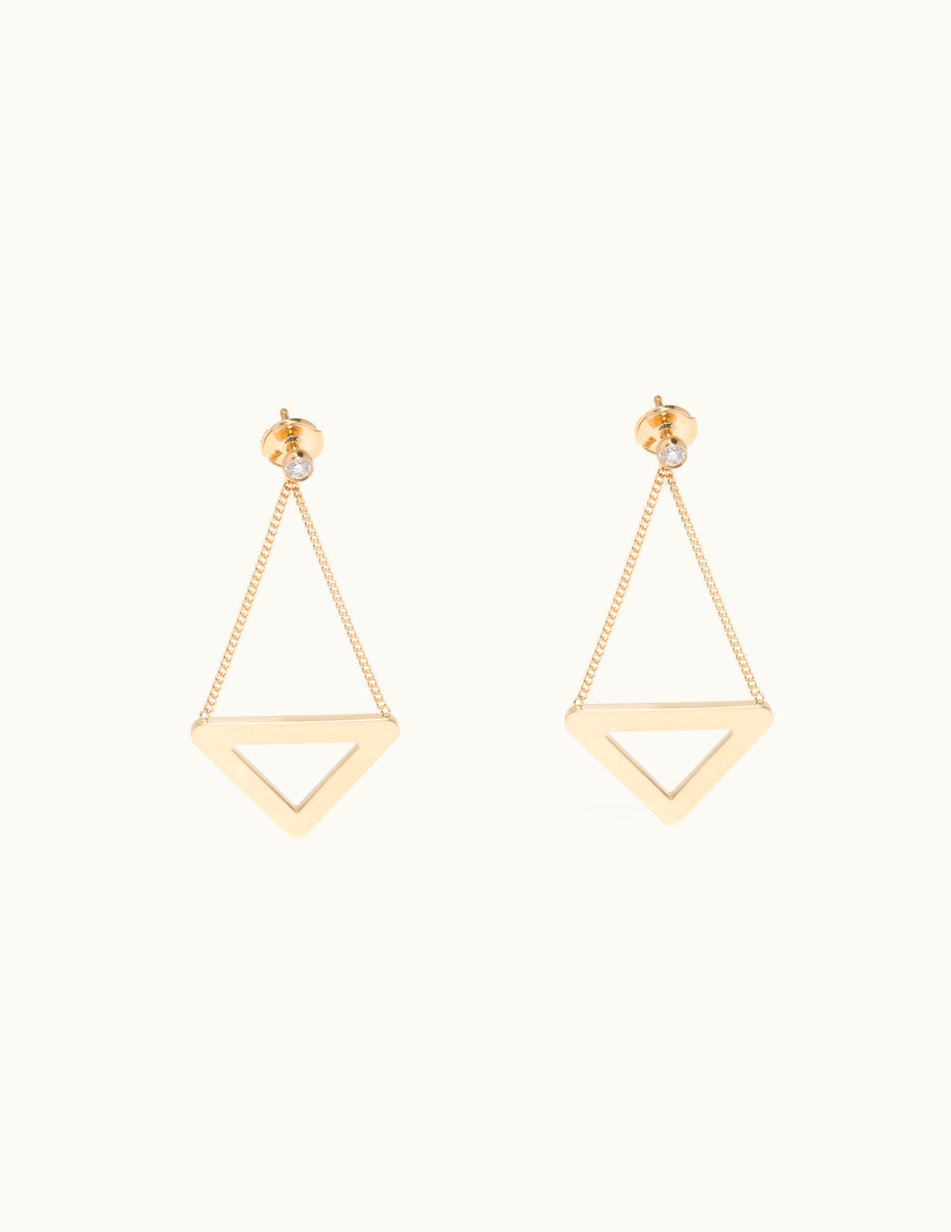 Prada Prada Eternal Gold Cut-Out Drop Earrings In Yellow Gold With Diamonds UZ0156269