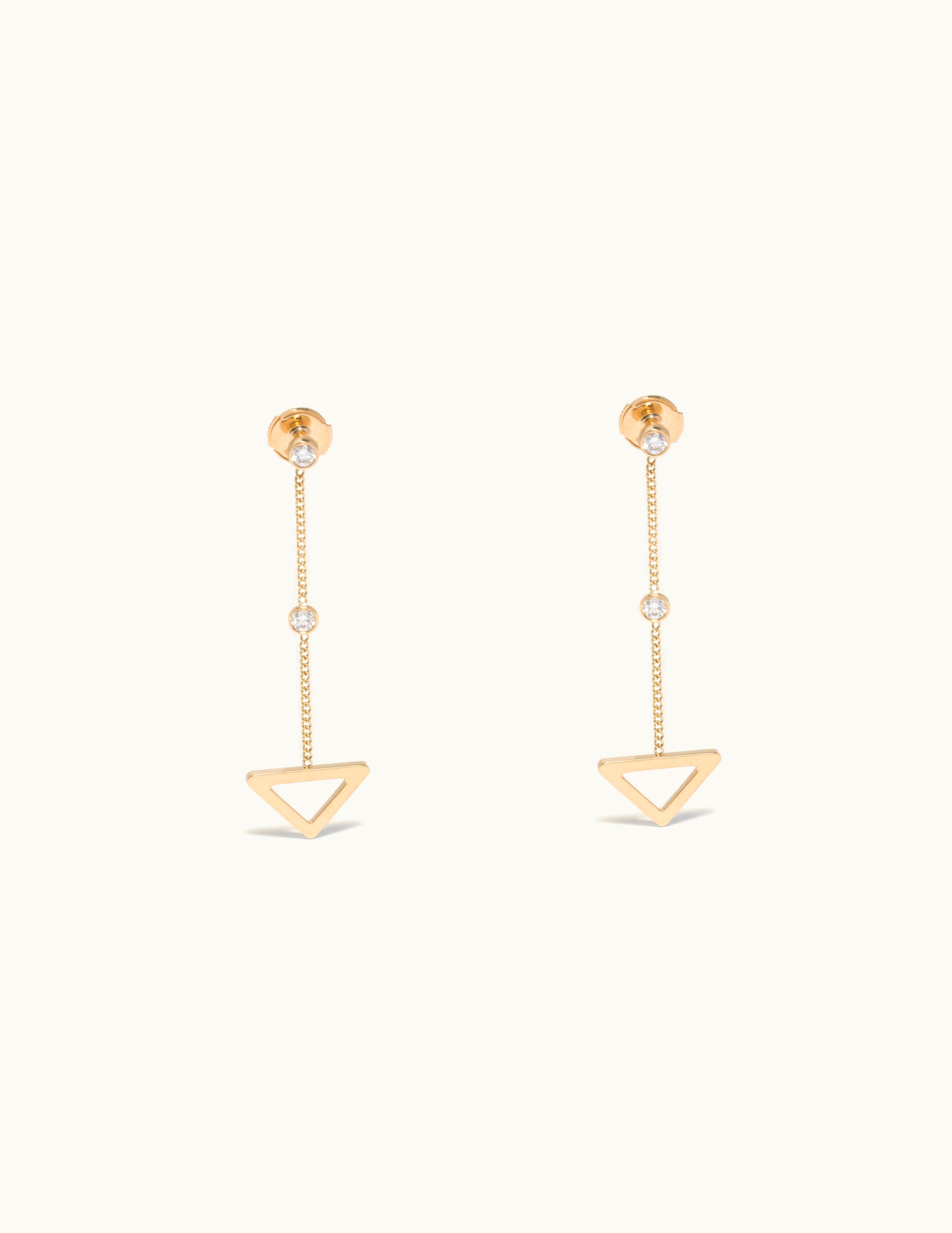 Prada Prada Eternal Gold Cut-Out Drop Earrings In Yellow Gold With Diamonds UZ0156271