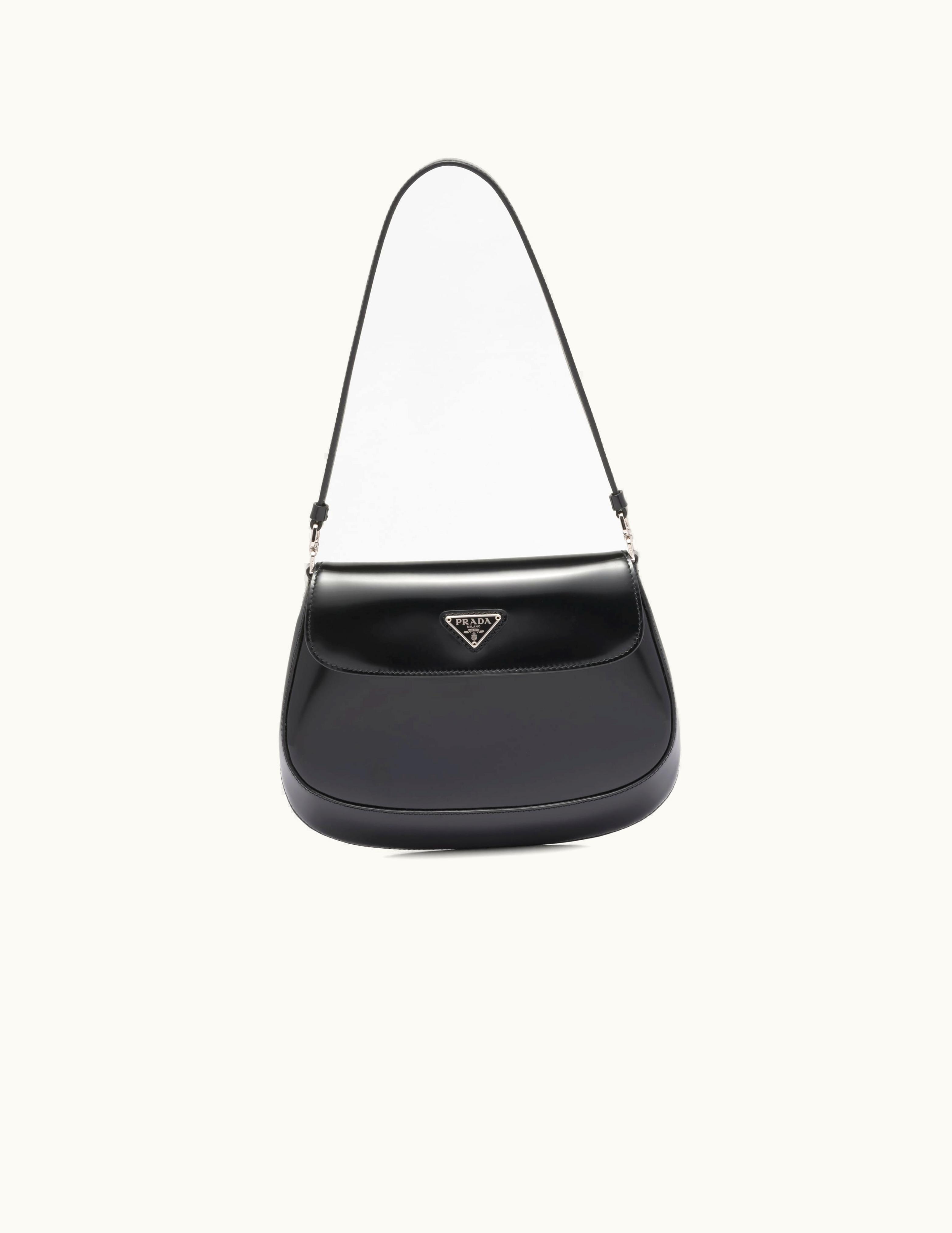 Prada Cleo Brushed Leather Shoulder Bag With Flap