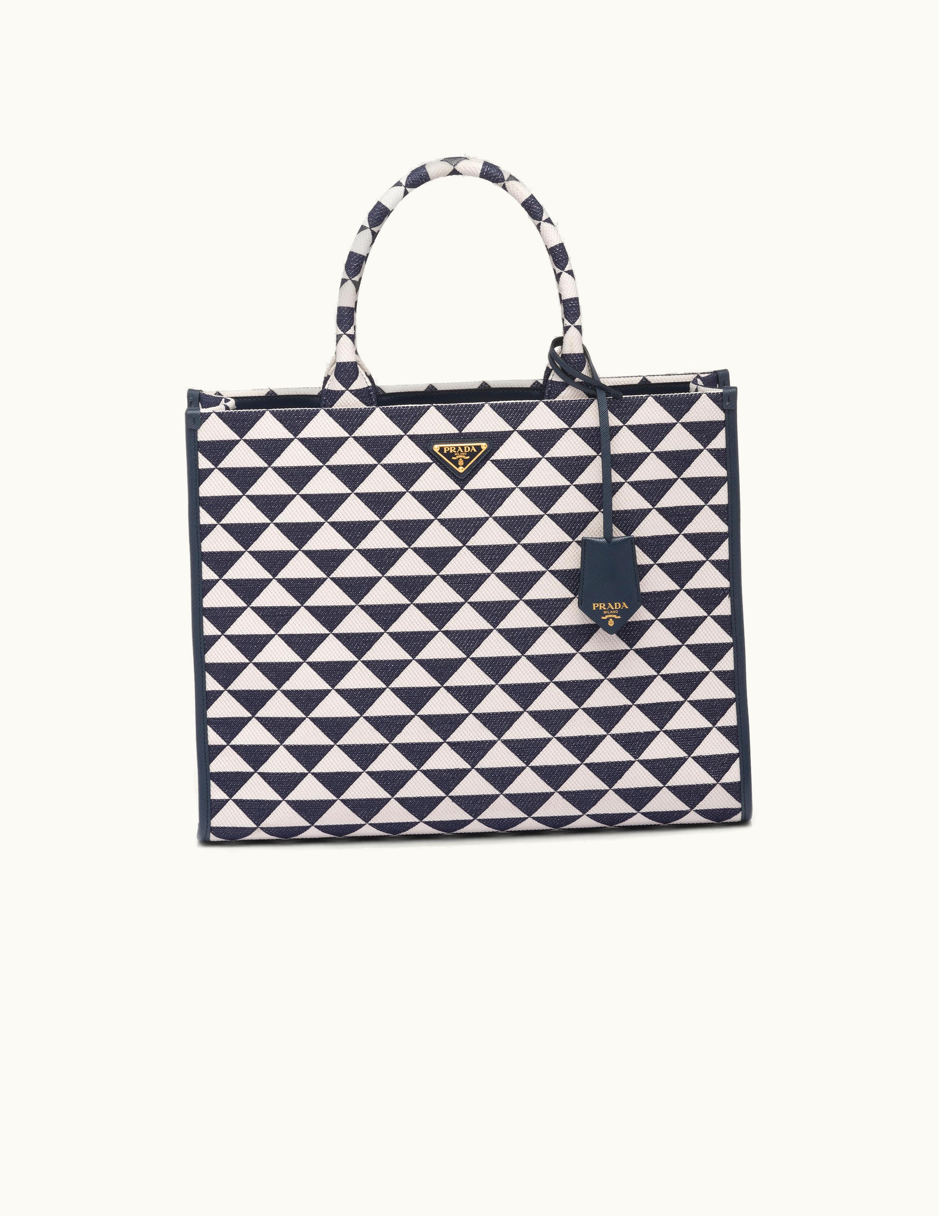 Prada Large Prada Symbole Embroidered Fabric Handbag UZ0156324