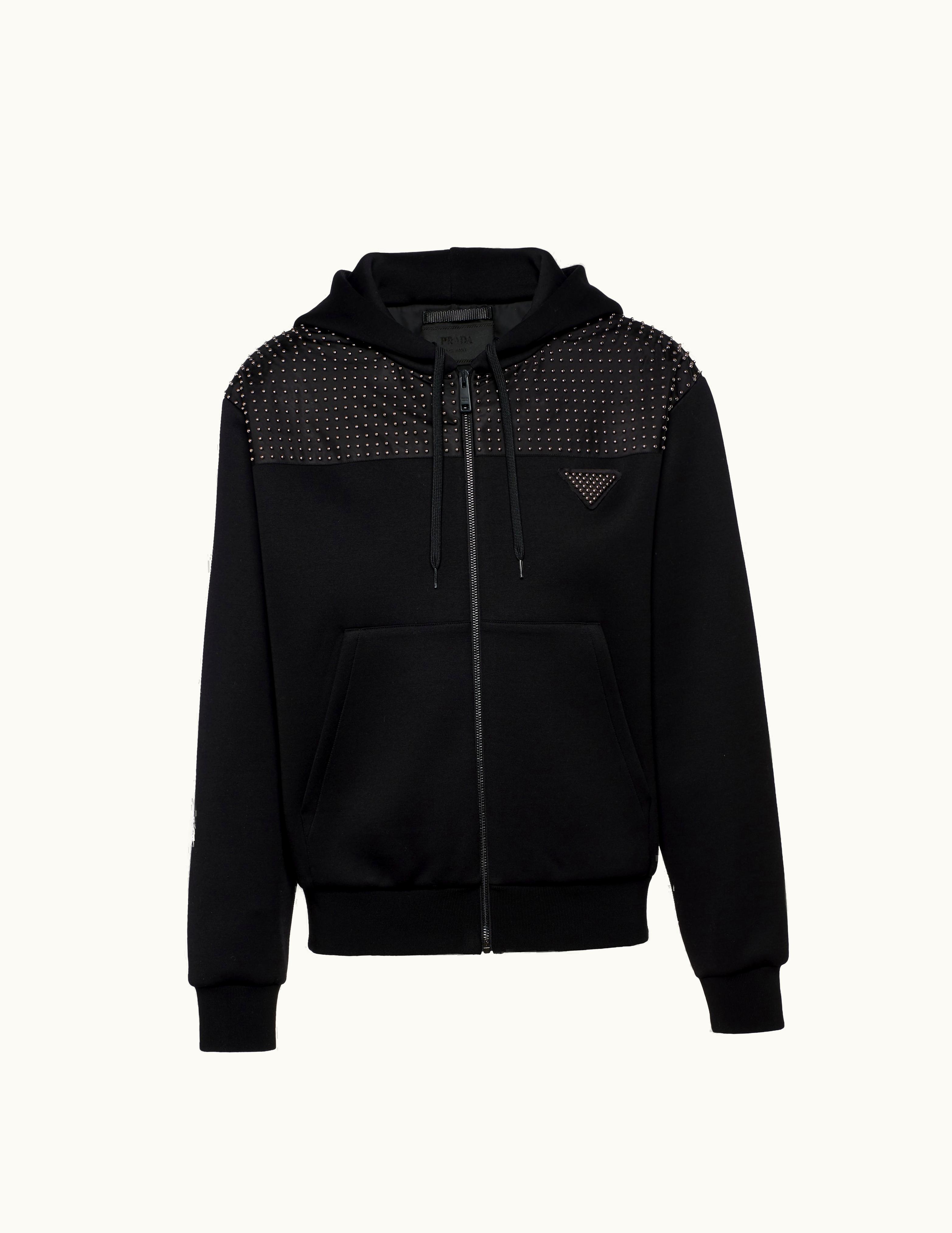 Prada Prada Studded Technical Fabric Hoodie