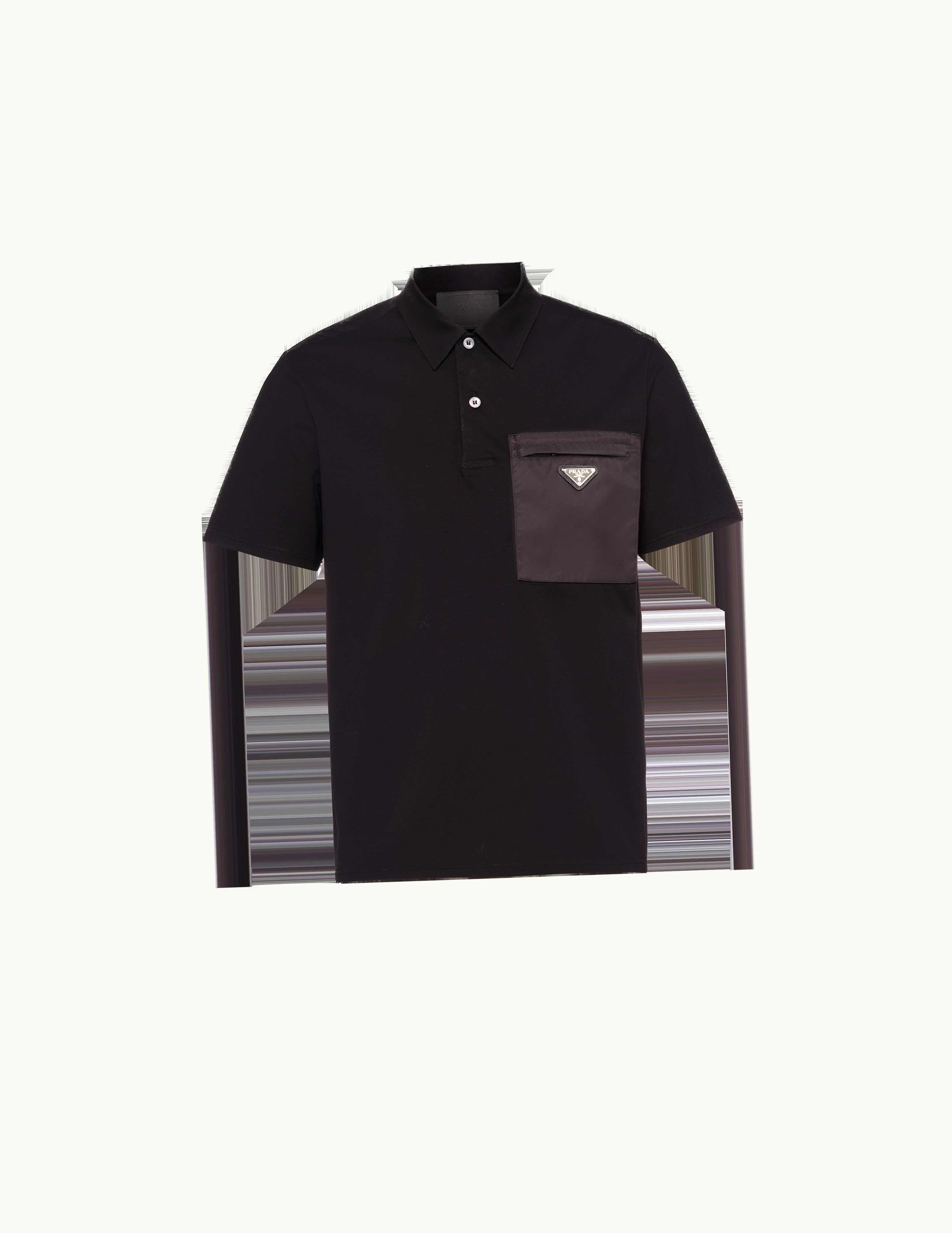 Prada Prada Stretch Cotton Polo Shirt With Nylon Details