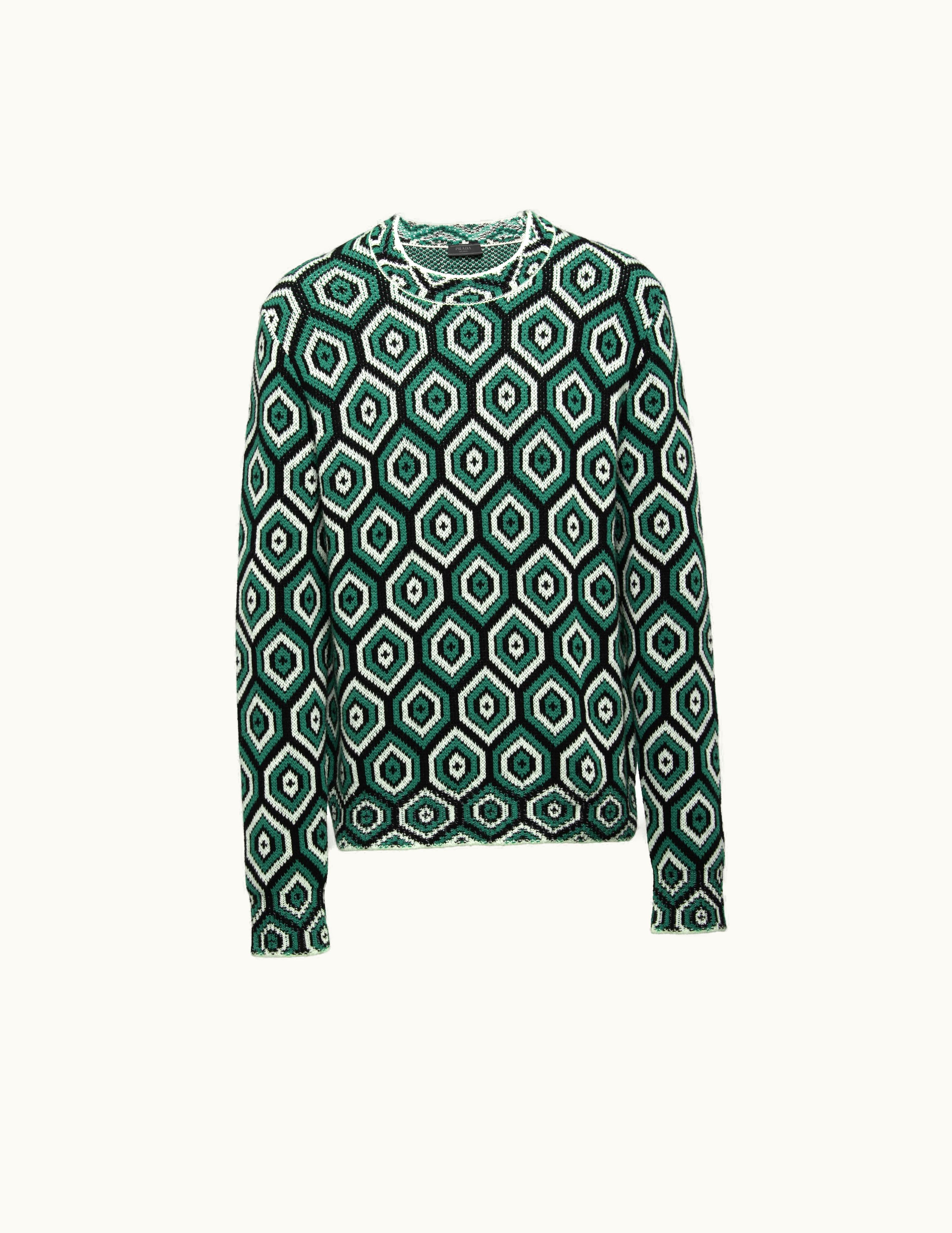 Prada Prada Wool And Cashmere Jacquard Sweater
