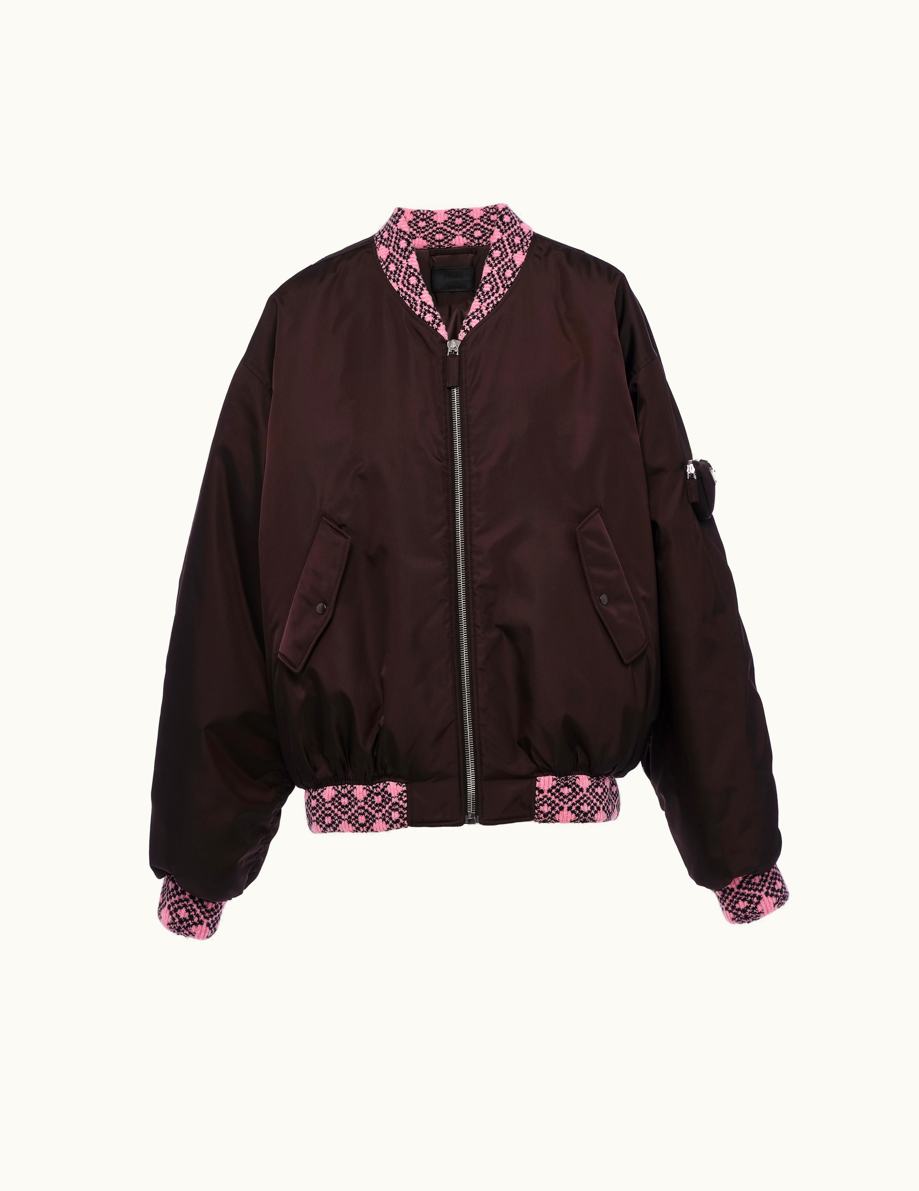 Prada Prada Oversized Re-Nylon And Knit Bomber Jacket