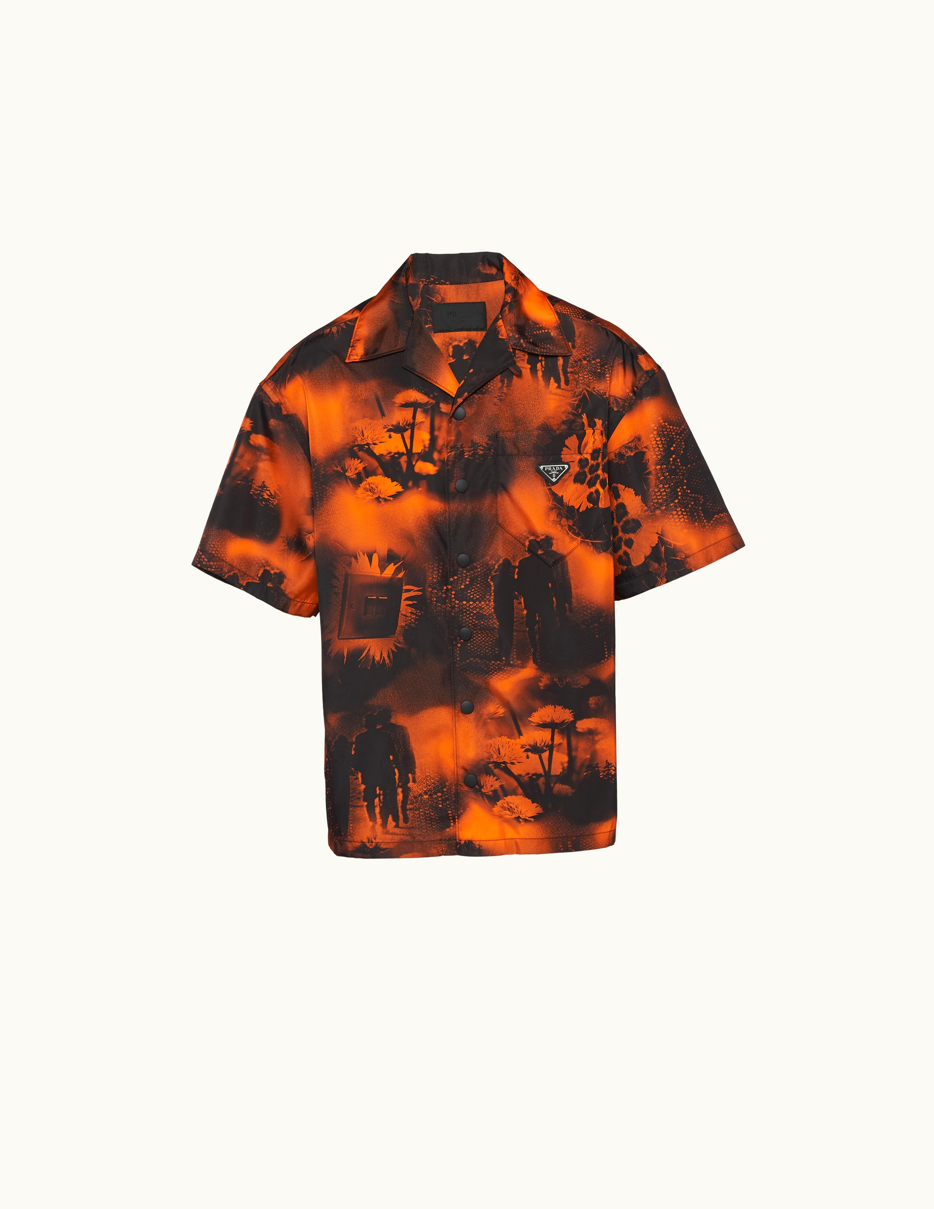 Prada Prada Re-Nylon Printed, Short-Sleeved Shirt