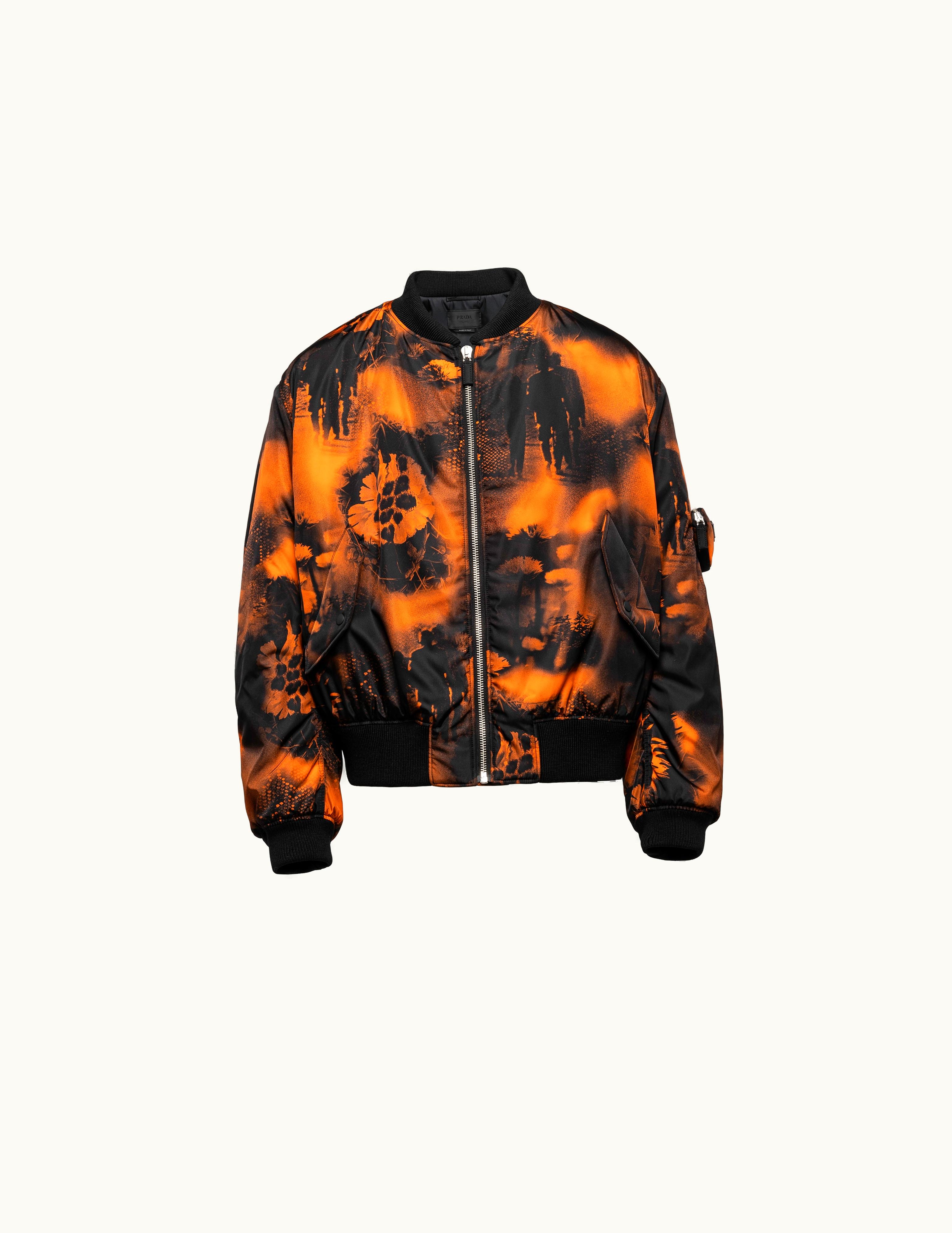 Prada Prada Printed Re-Nylon Bomber Jacket