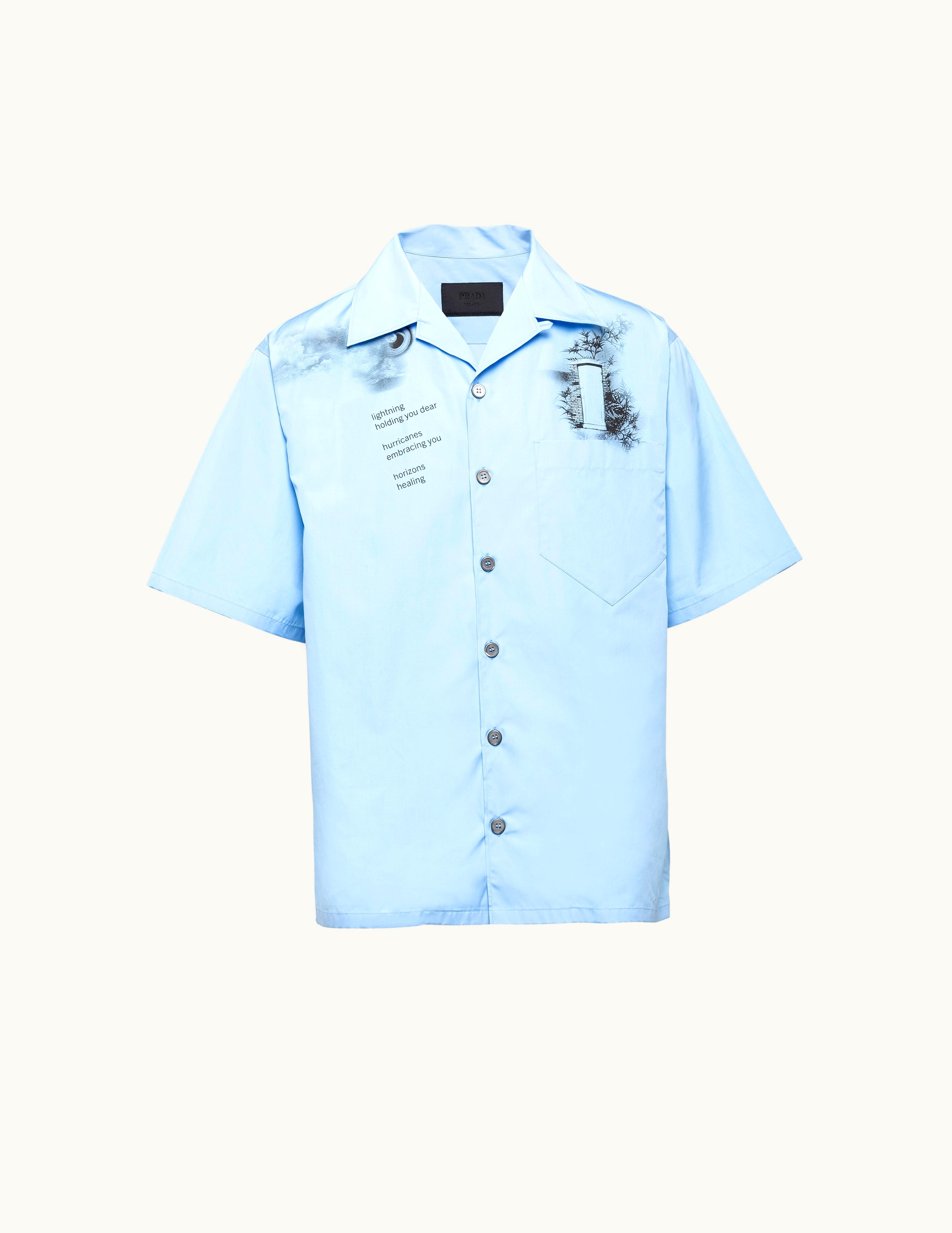 Prada Prada Short-Sleeved Printed Cotton Shirt