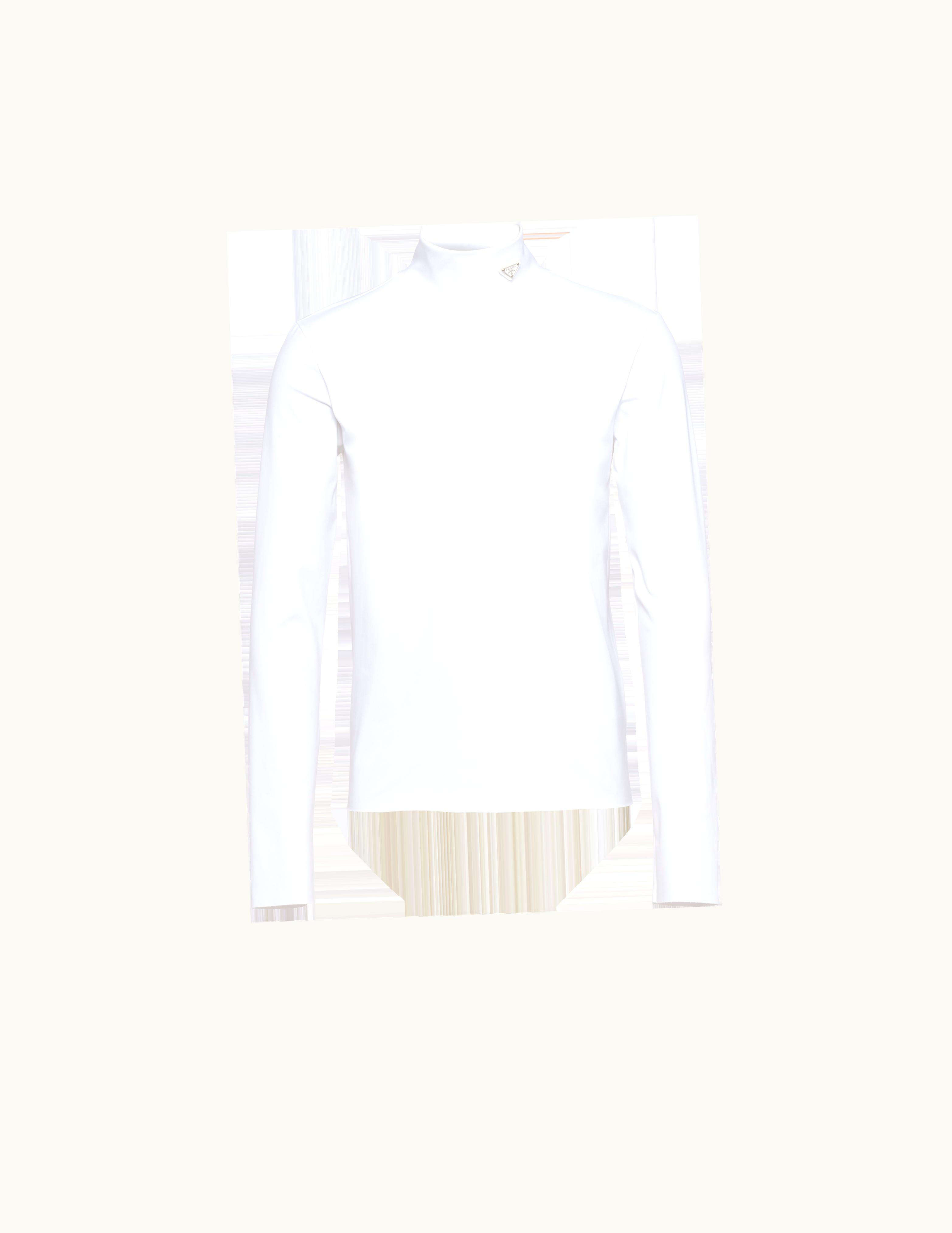 Prada Prada Technical Jersey Mock Turtleneck