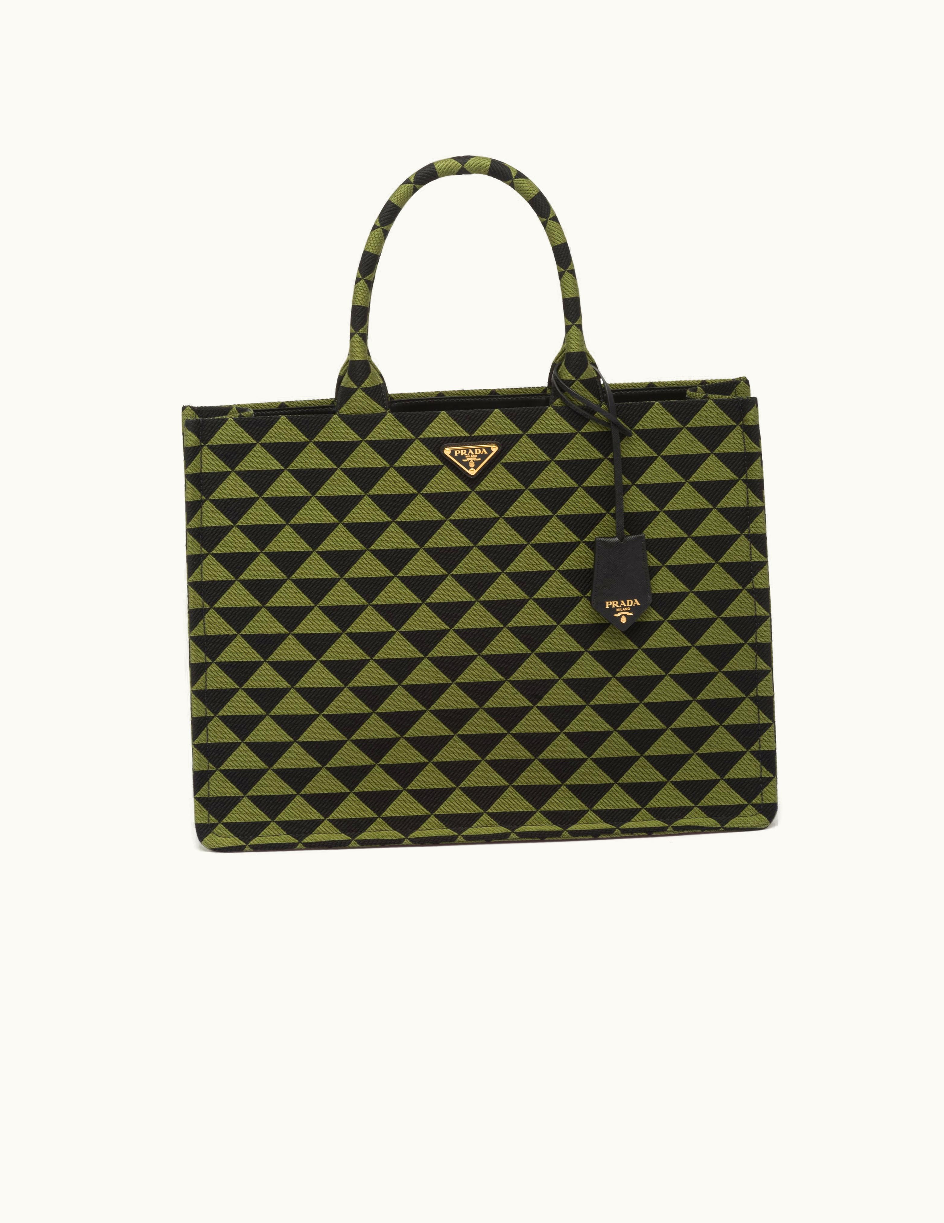 Prada Symbole Embroidered Fabric Tote Bag UZ0156645