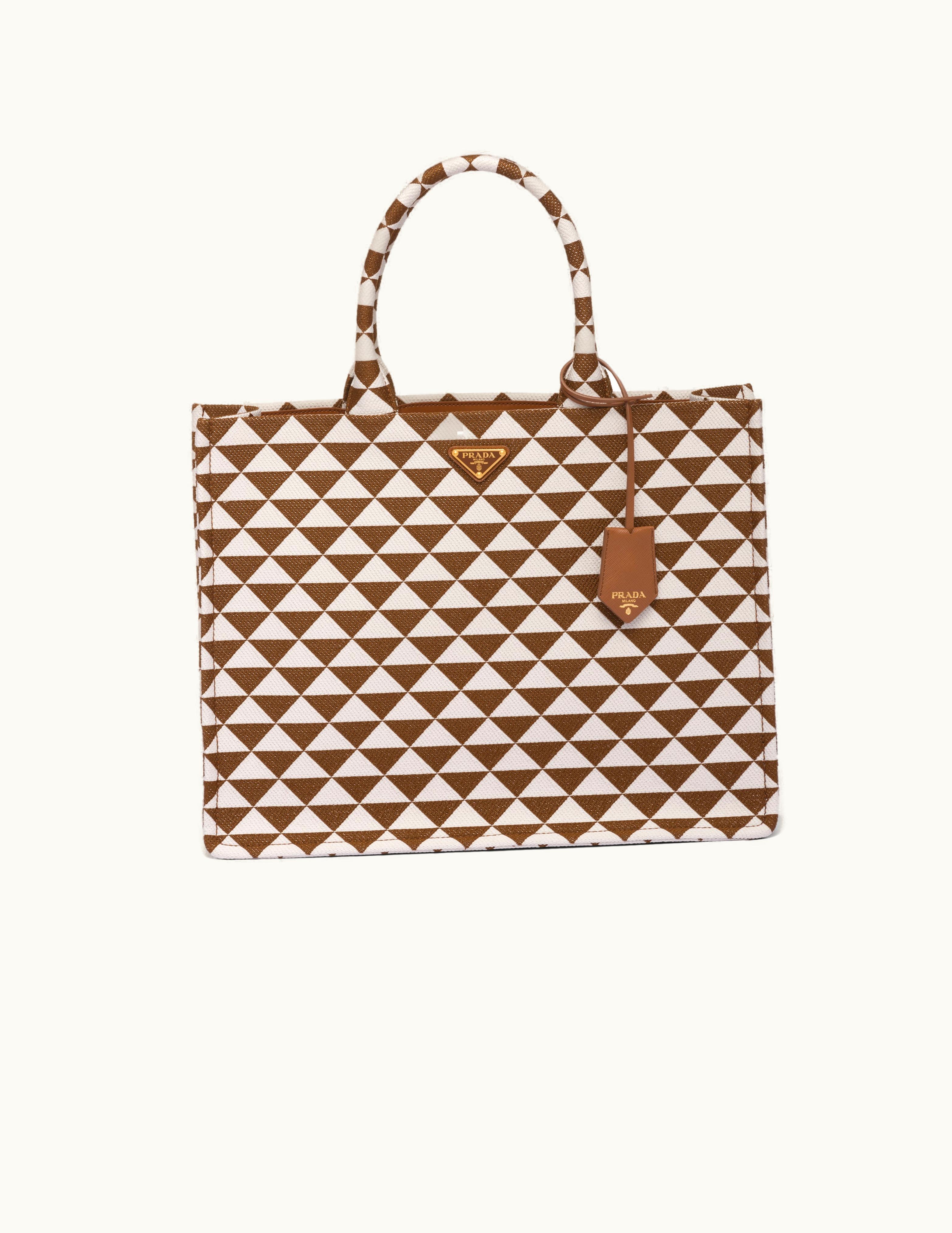 Prada Symbole Embroidered Fabric Tote Bag UZ0156647