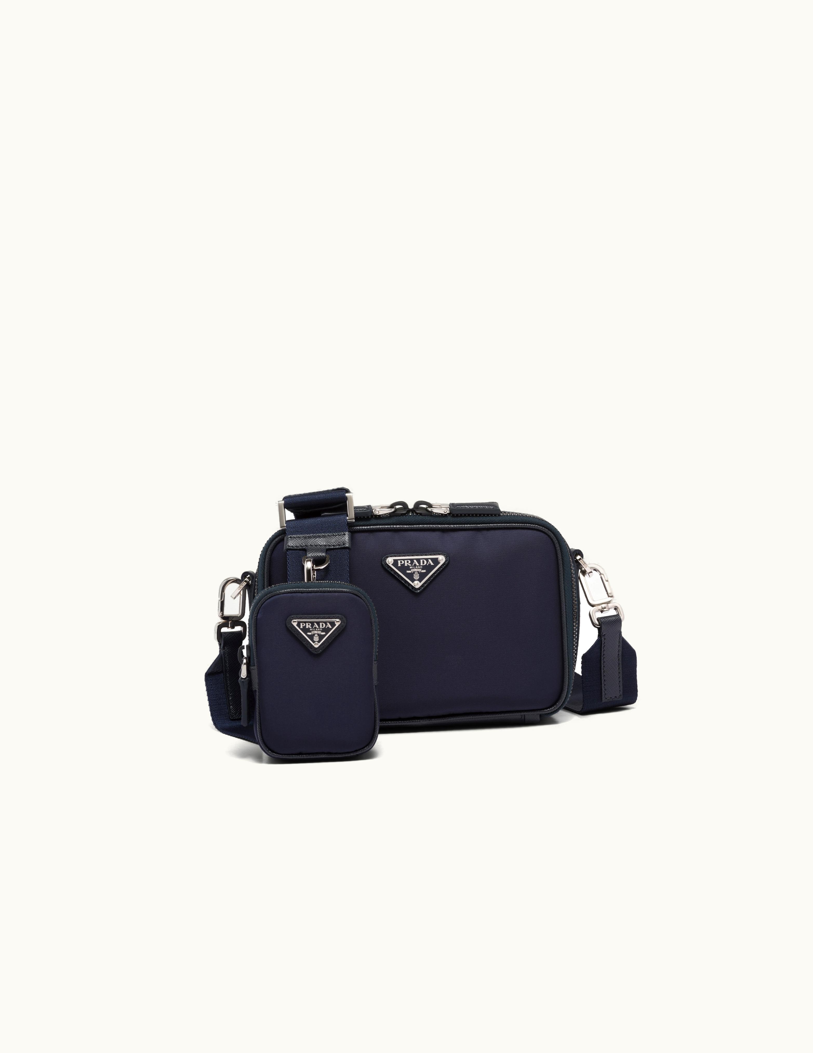 Prada Prada Brique Re-Nylon And Saffiano Leather Bag
