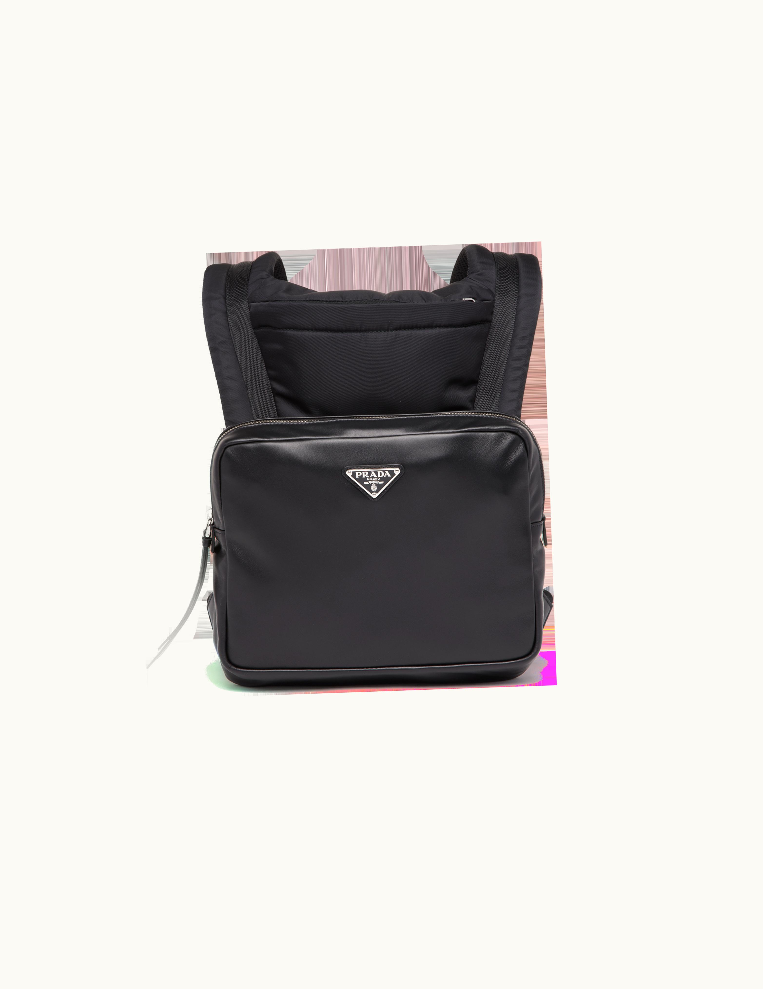 Prada Prada Leather Backpack With Hood