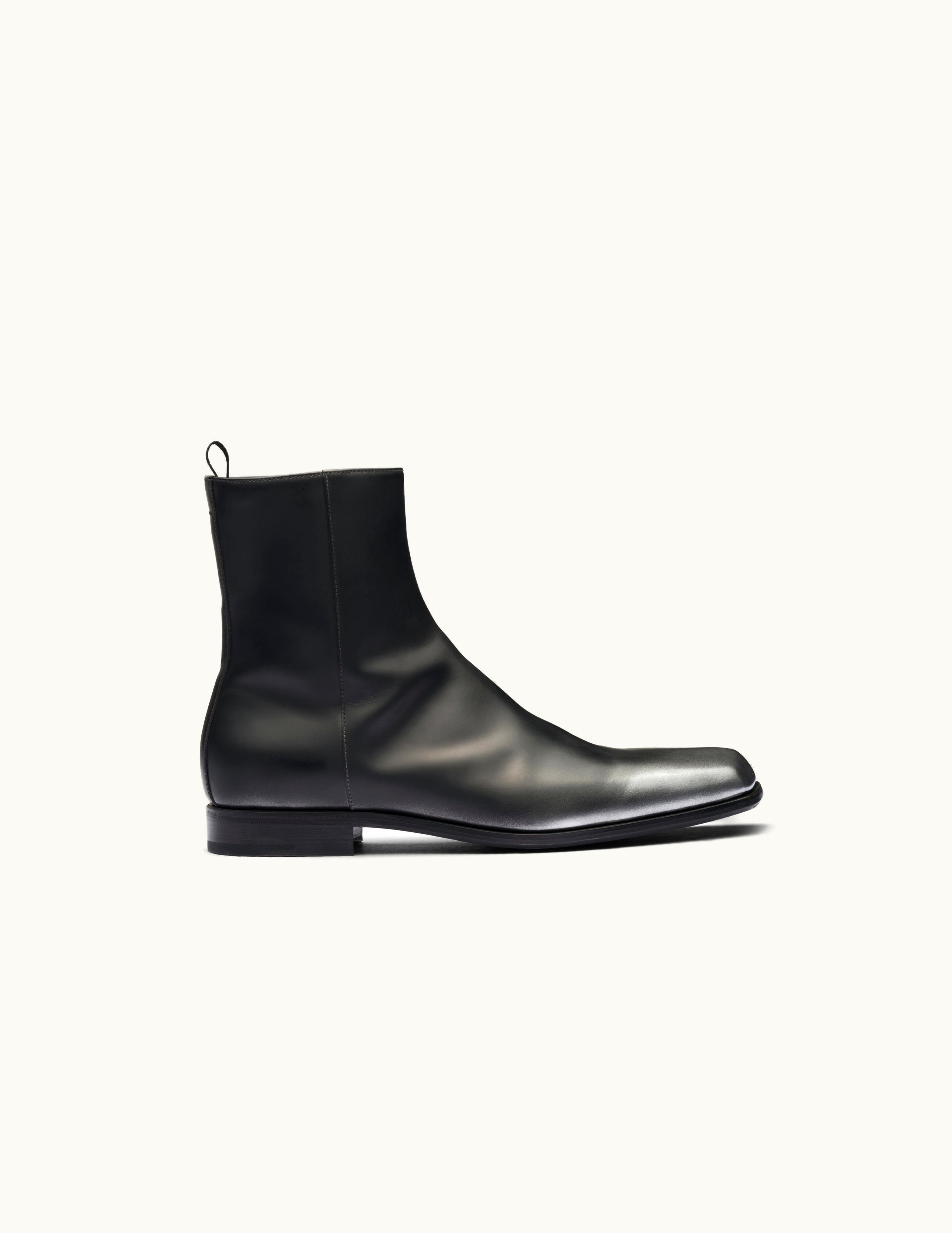 Prada Prada Nuanced Brushed Leather Booties