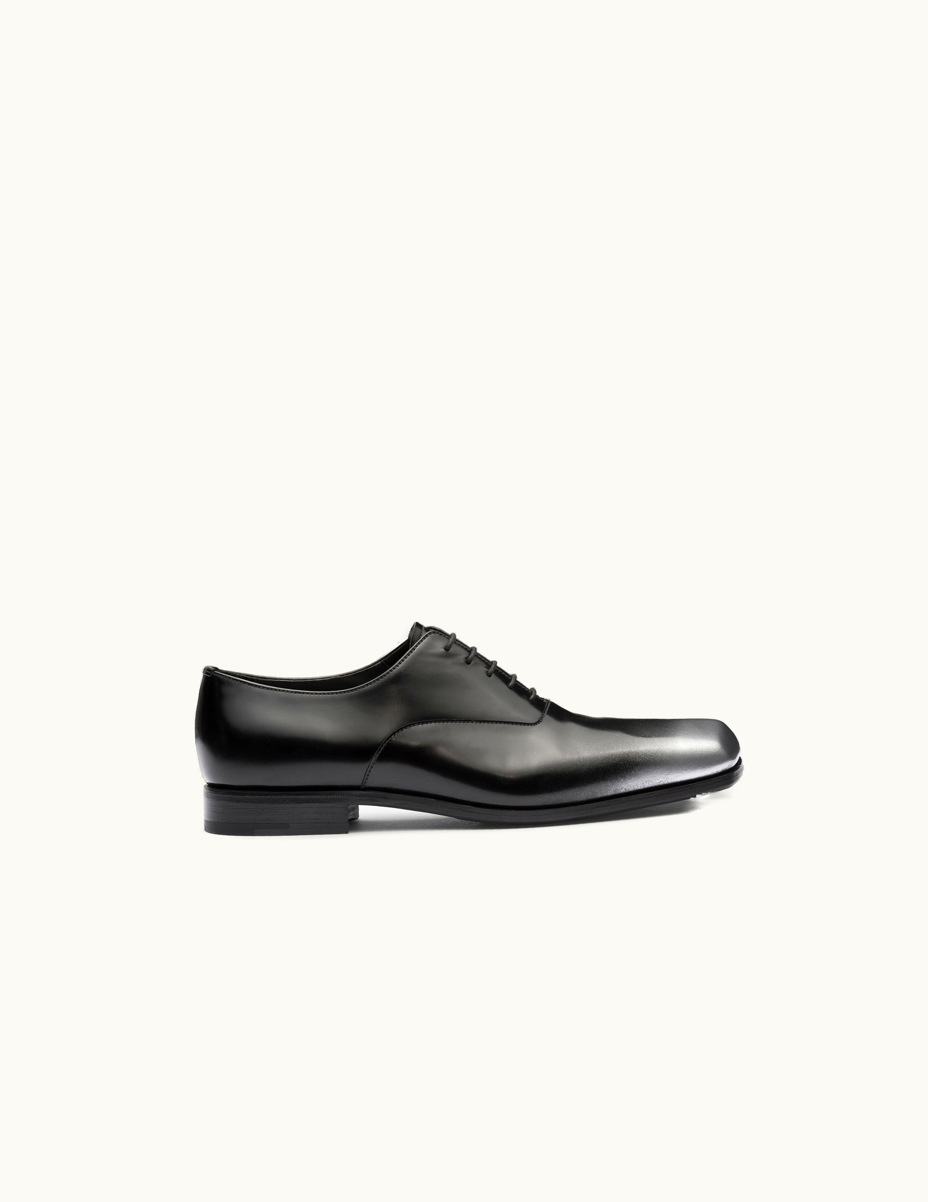 Prada Prada Nuanced Brushed Leather Oxford Shoes