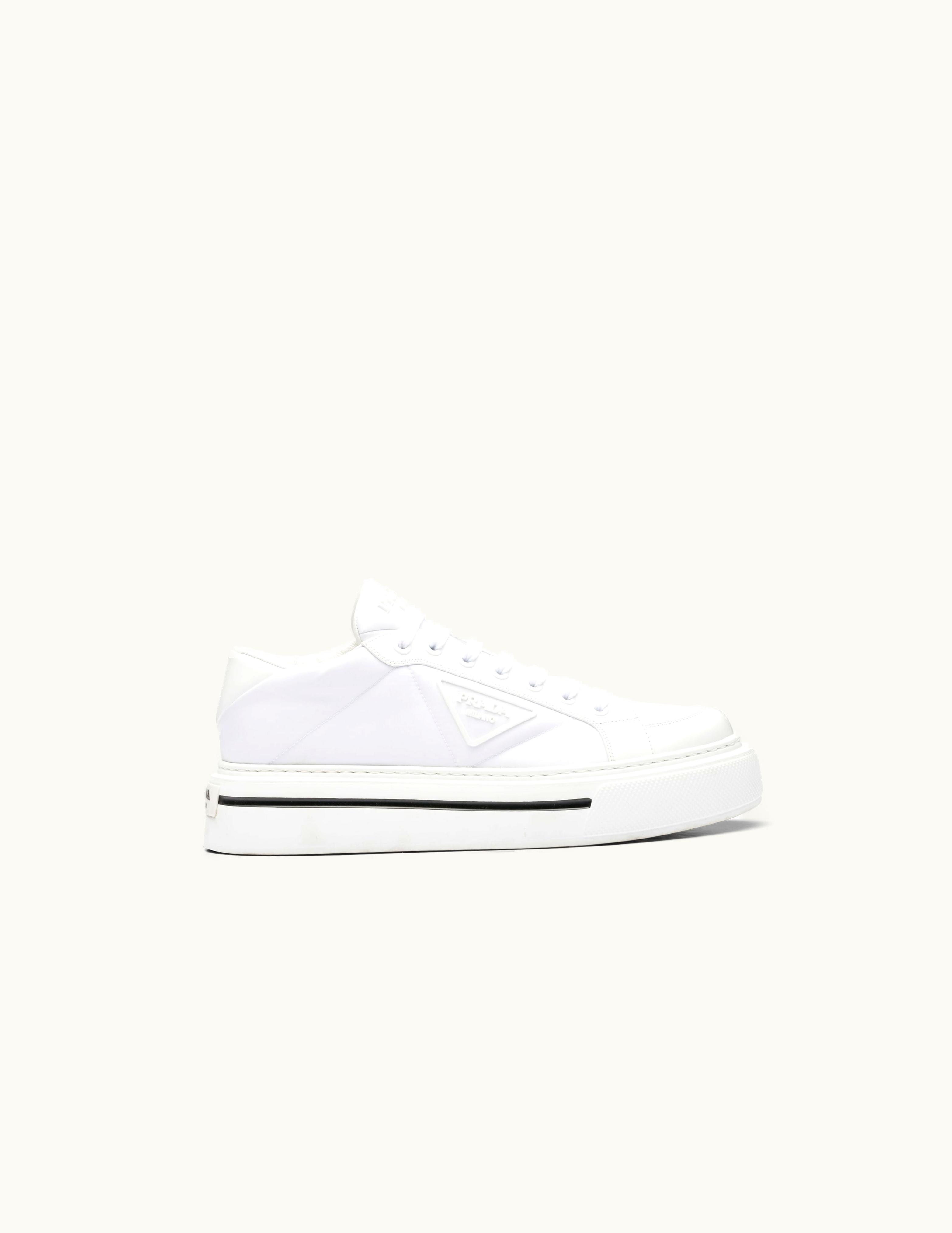 Prada Prada Macro Re-Nylon And Brushed Leather Sneakers UZ0156779