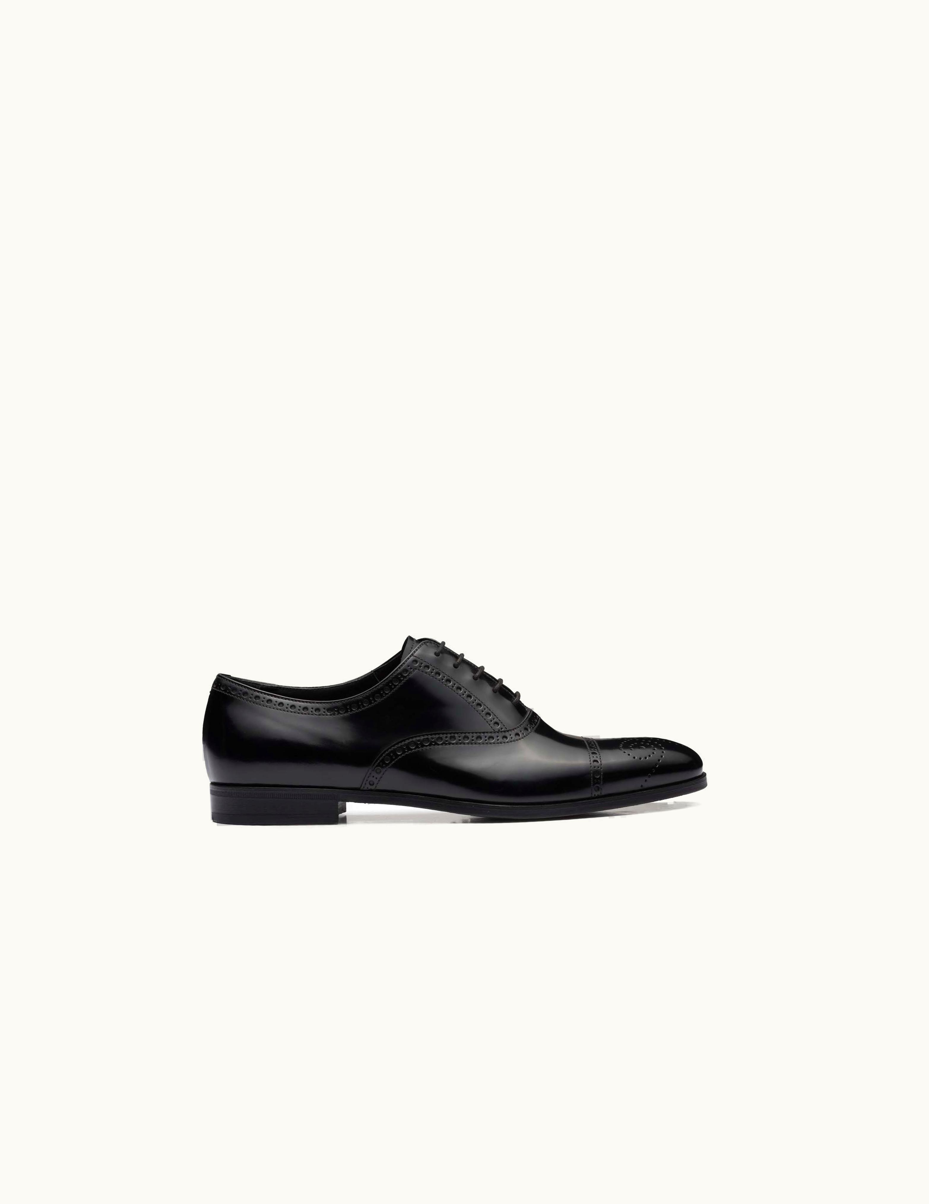 Prada Prada Brushed Leather Oxford Brogue Shoes