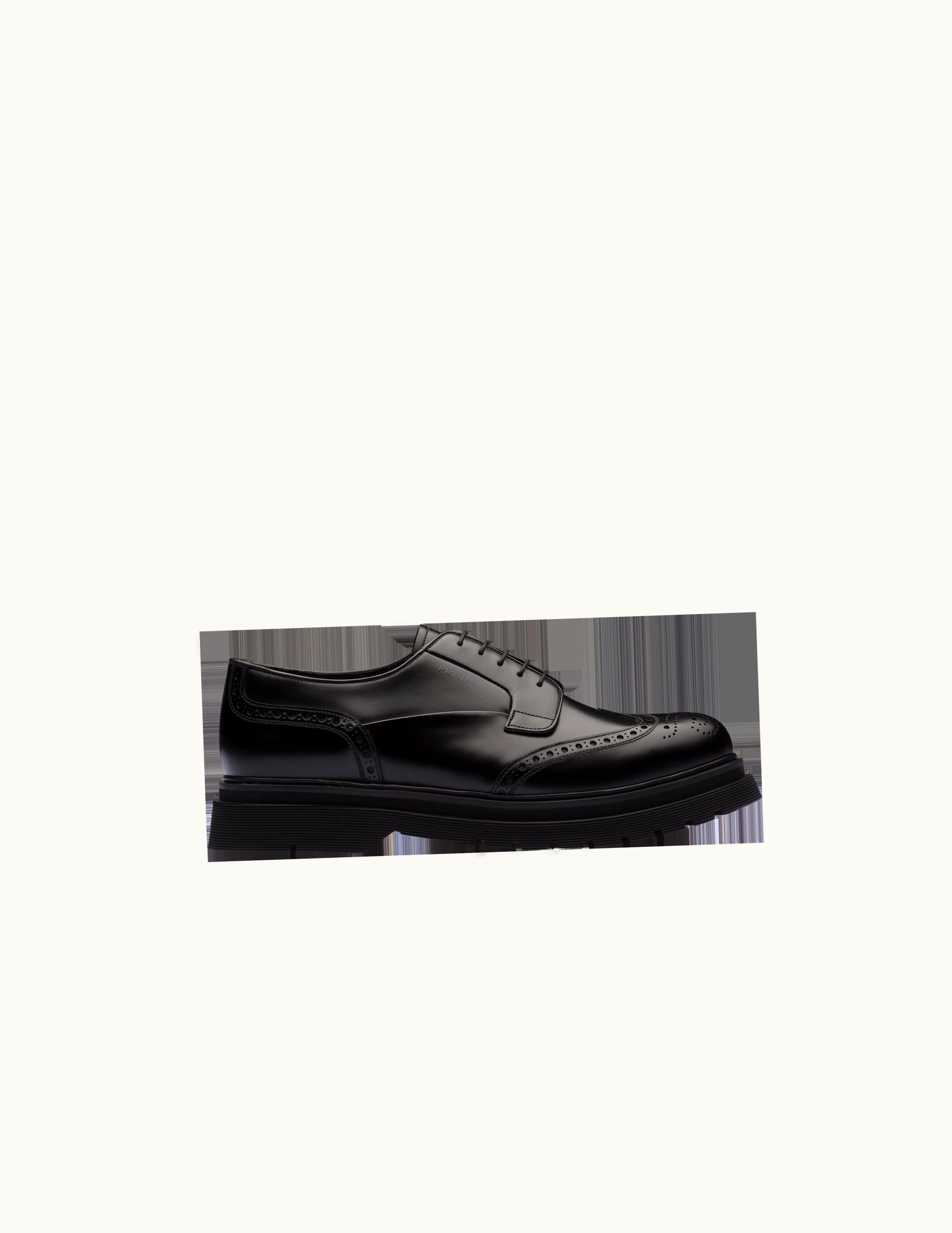 Prada Prada Brushed Leather Derby Brogue Shoes UZ0156797