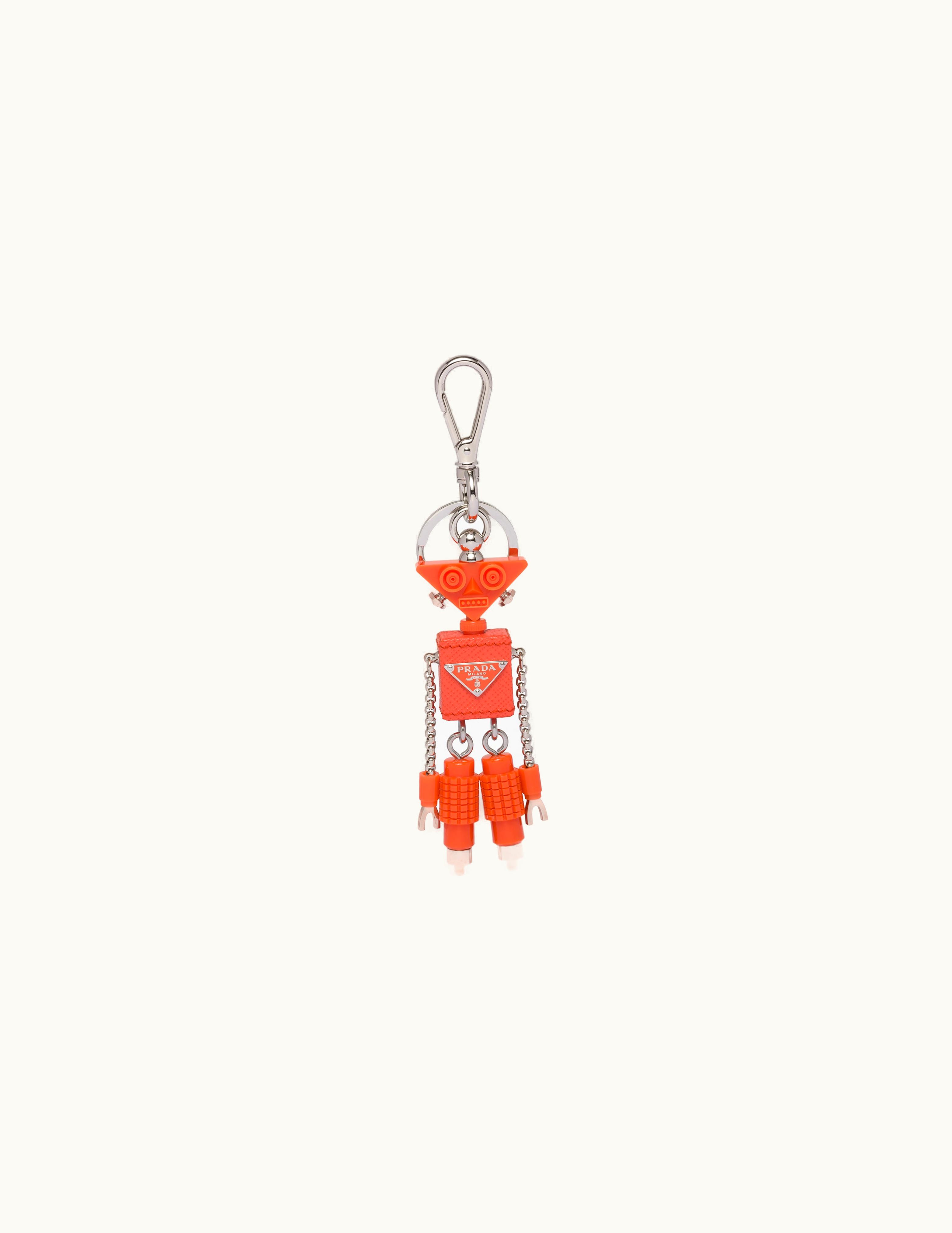 Prada Prada Saffiano Leather Robot Trick Keychain UZ0156856