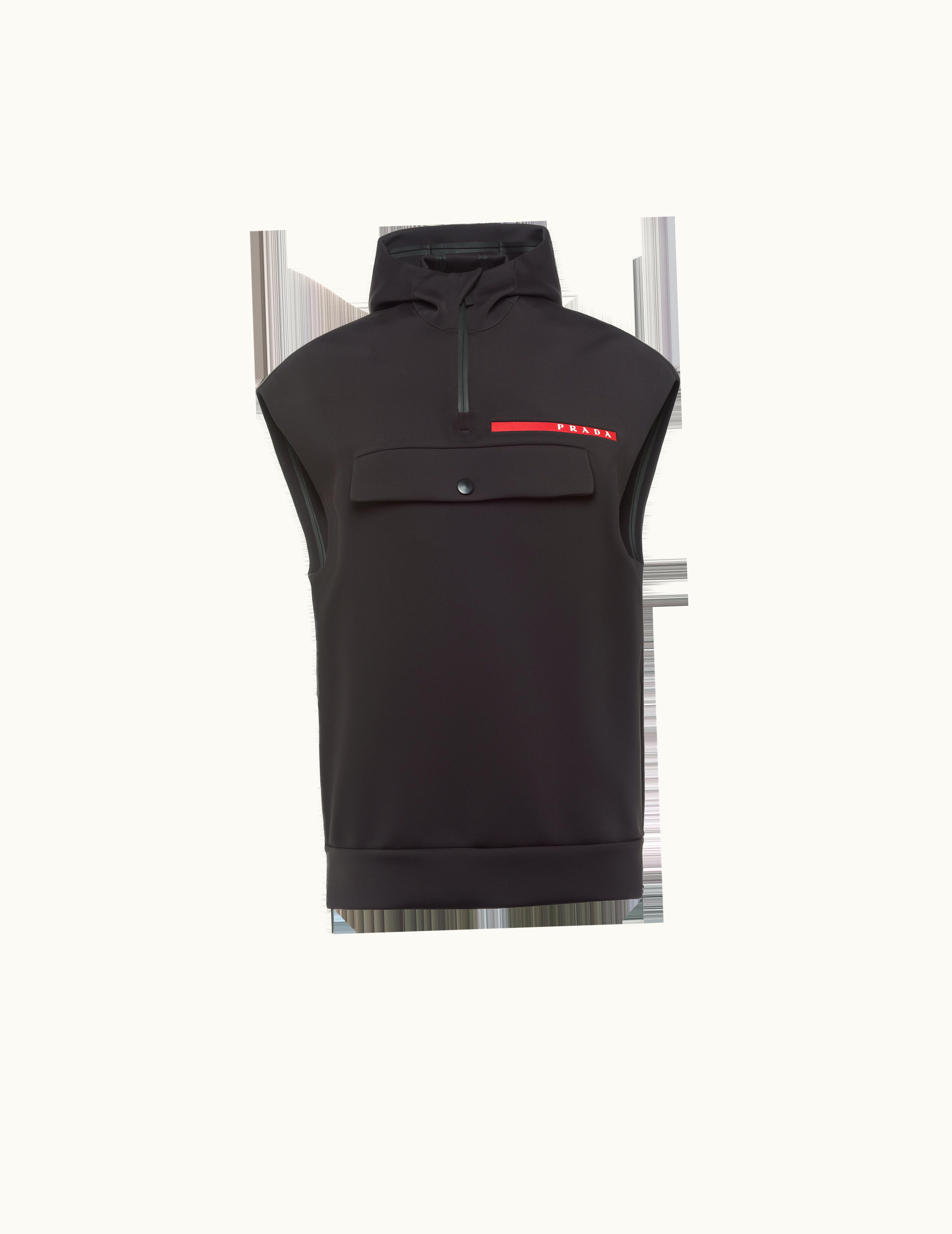 Prada Prada Double Technical Jersey Hoodie Vest