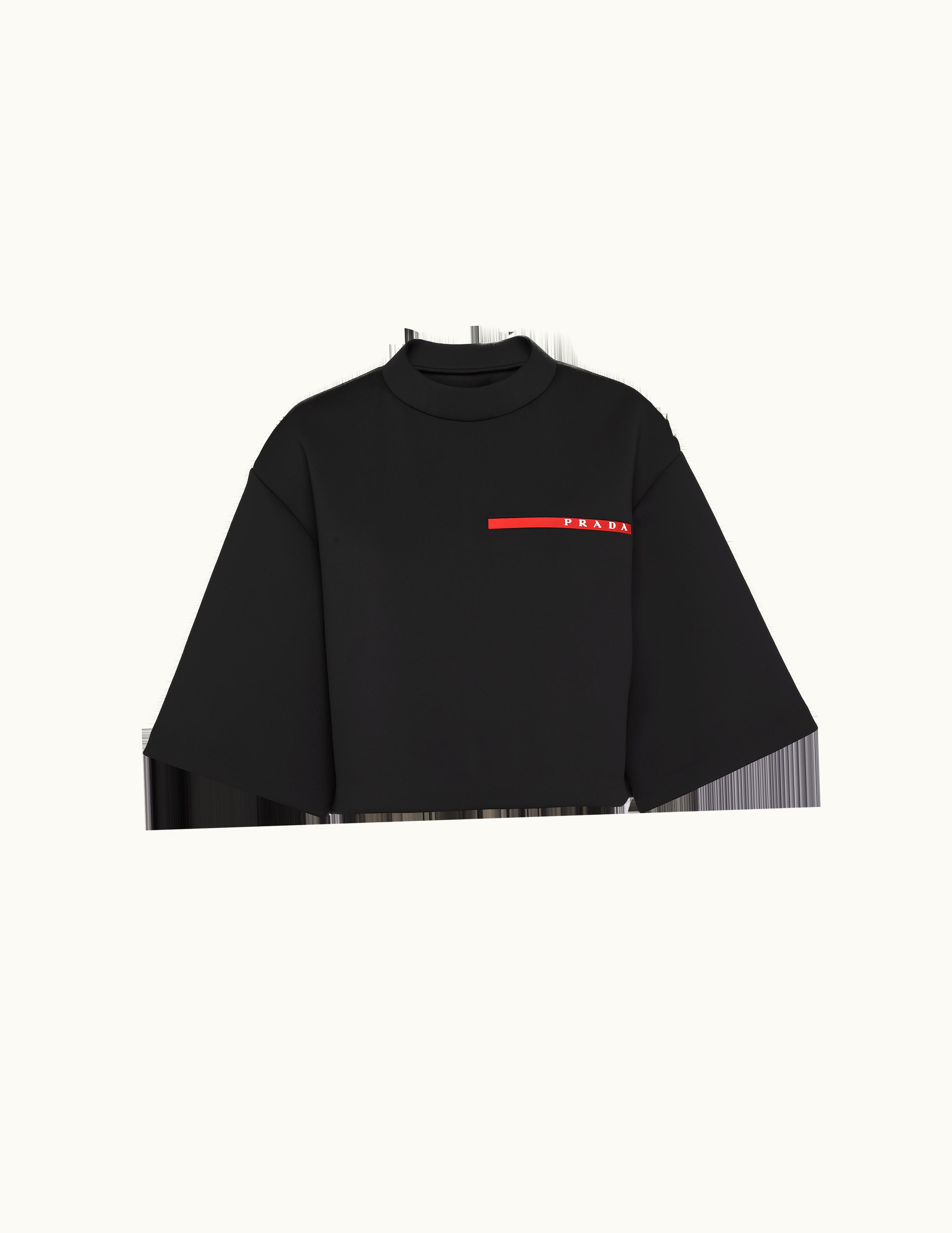 Prada Prada Double Technical Jersey Cropped Sweatshirt