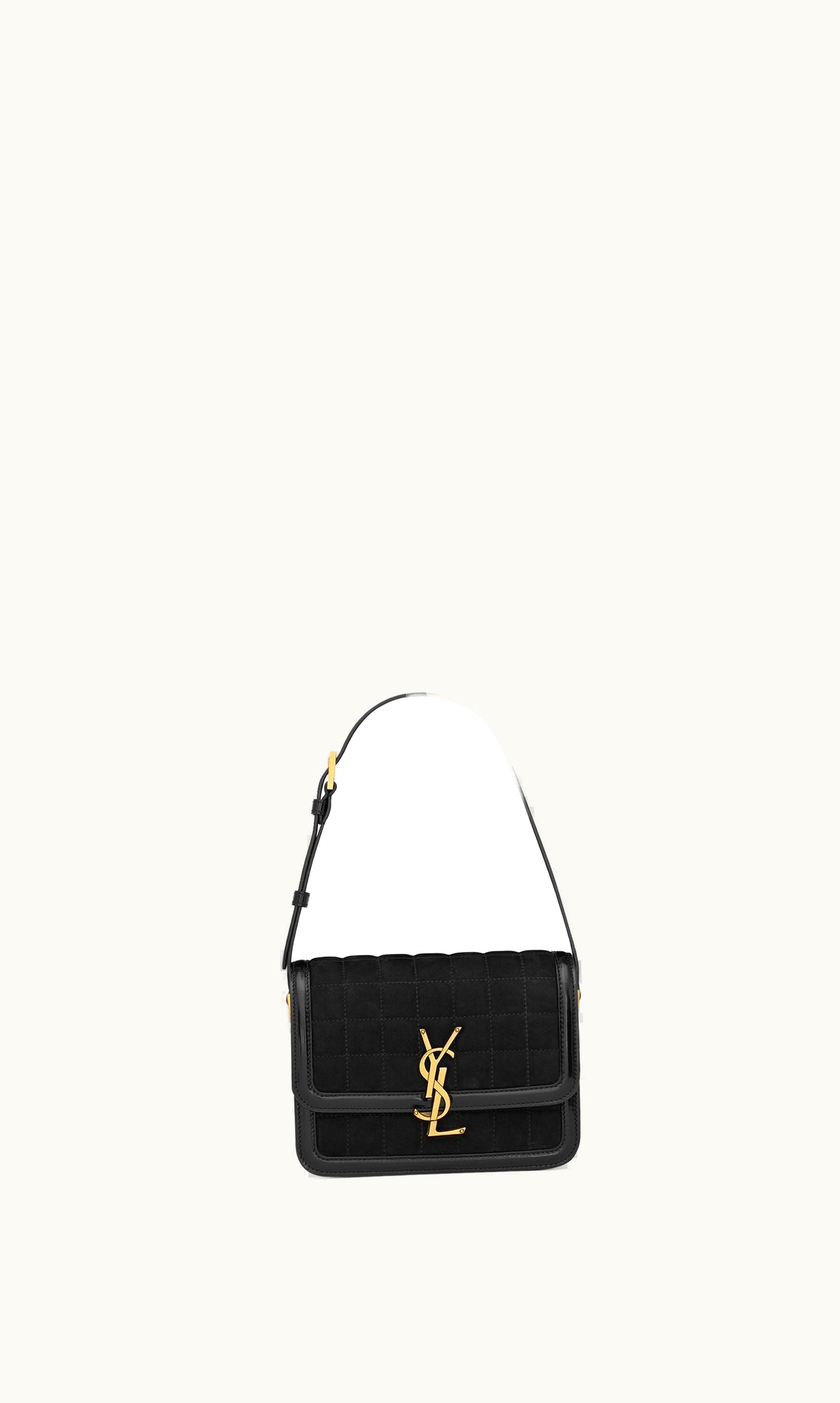 Saint Laurent Solferino Small Satchel In Quilted Nubuck Suede UZ0157312