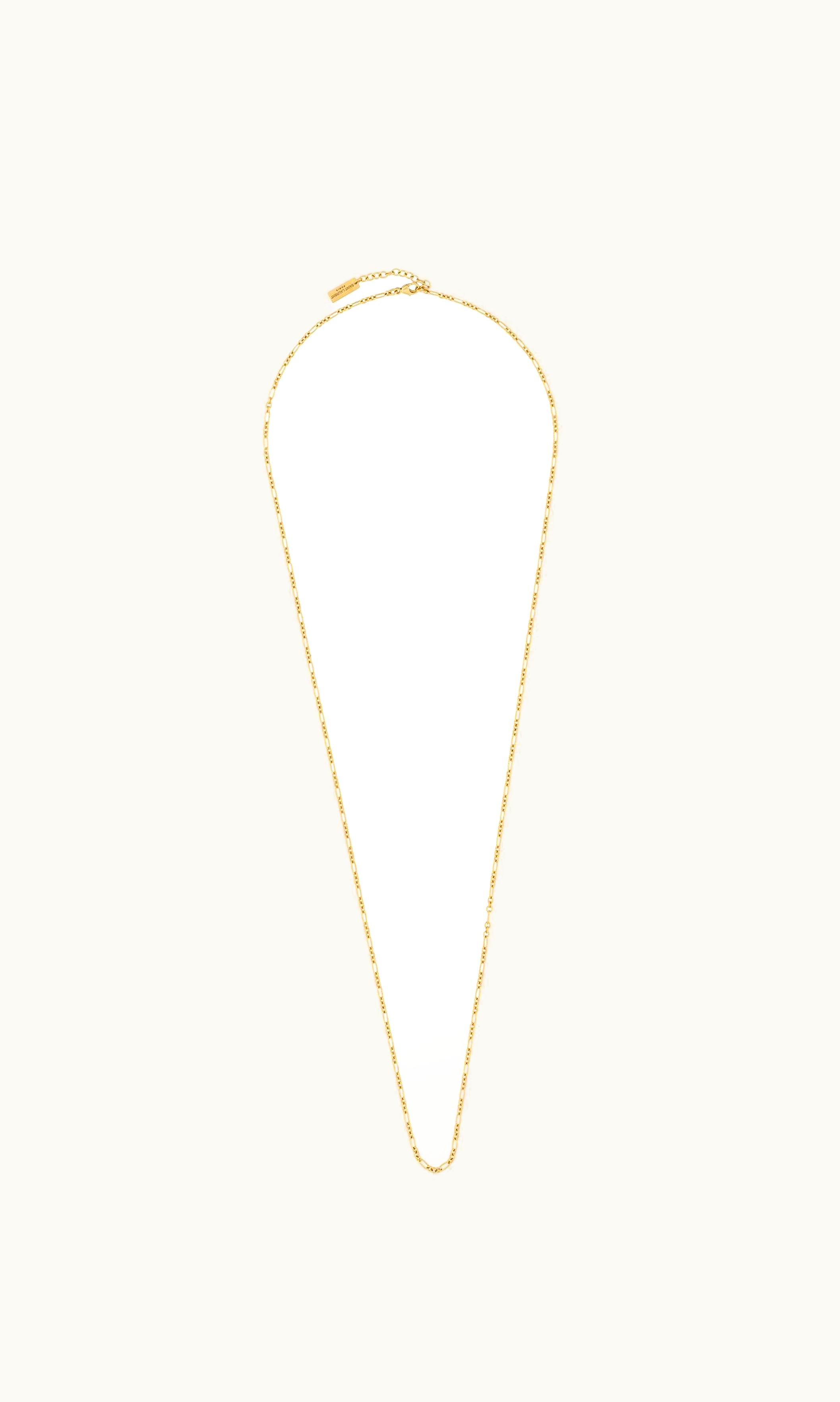 Saint Laurent Long Parallel Figaro Chain Necklace In Metal