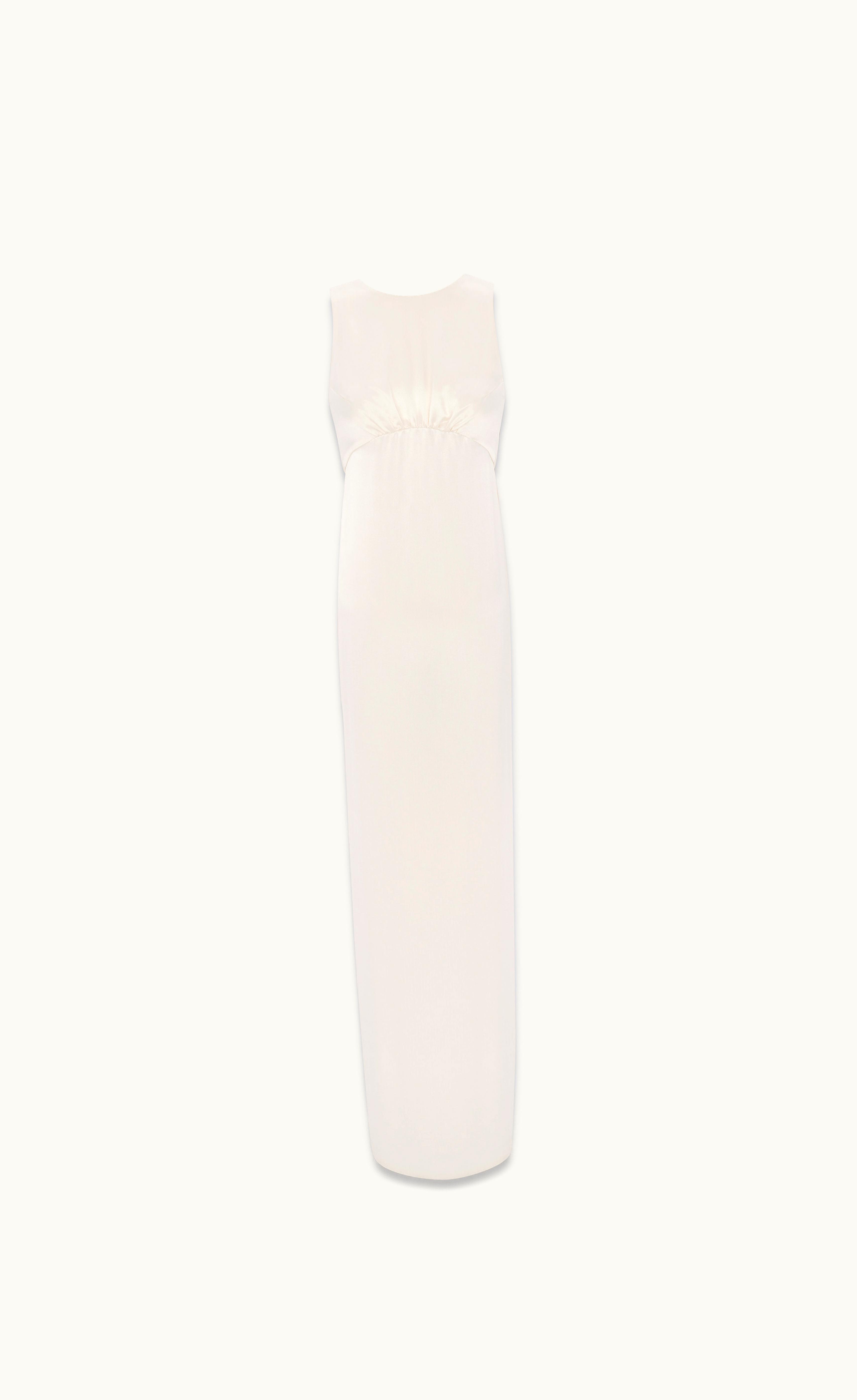 Saint Laurent Long Tube Dress In Crepe Satin