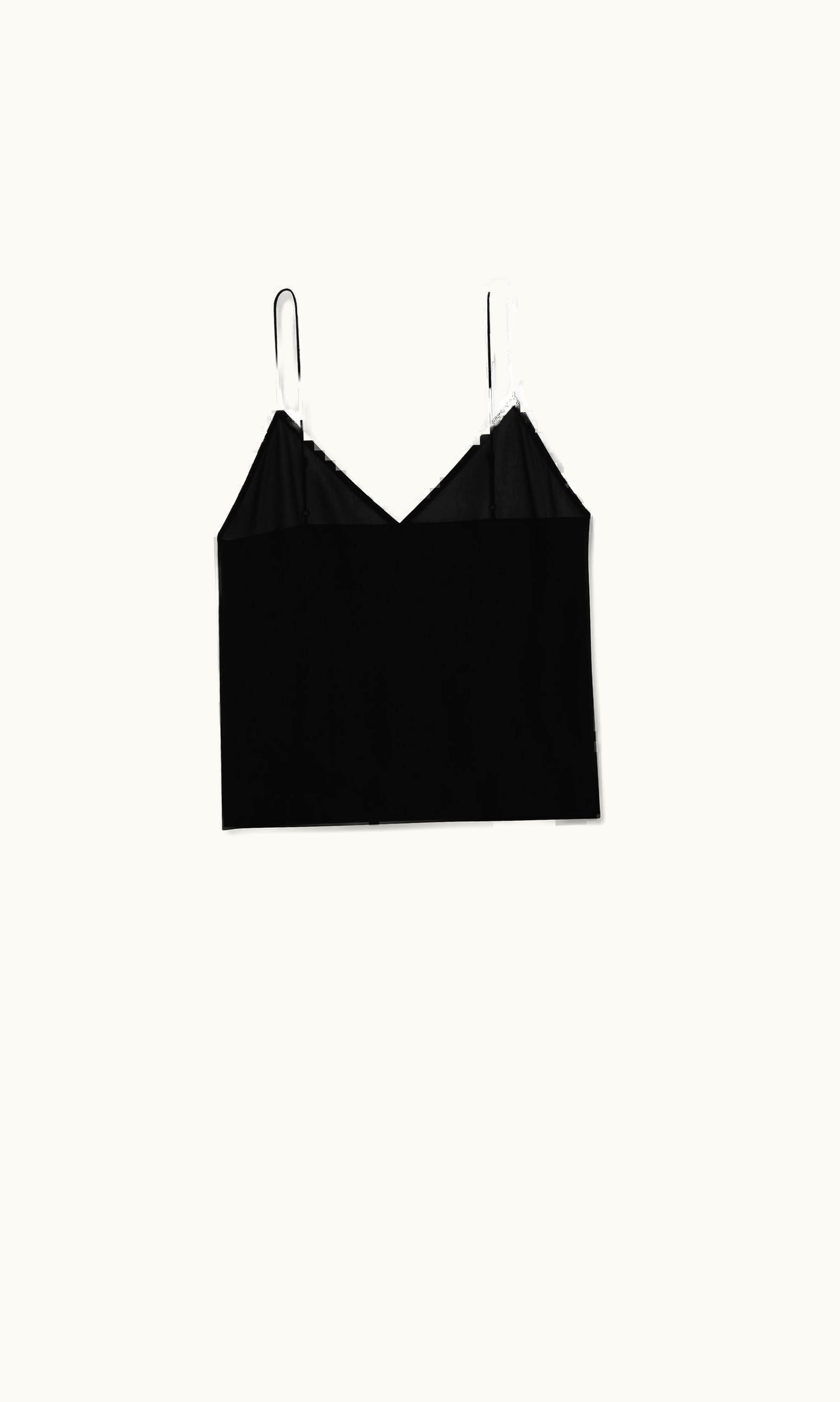 Saint Laurent Triangle Camisole In Washed Silk Georgette