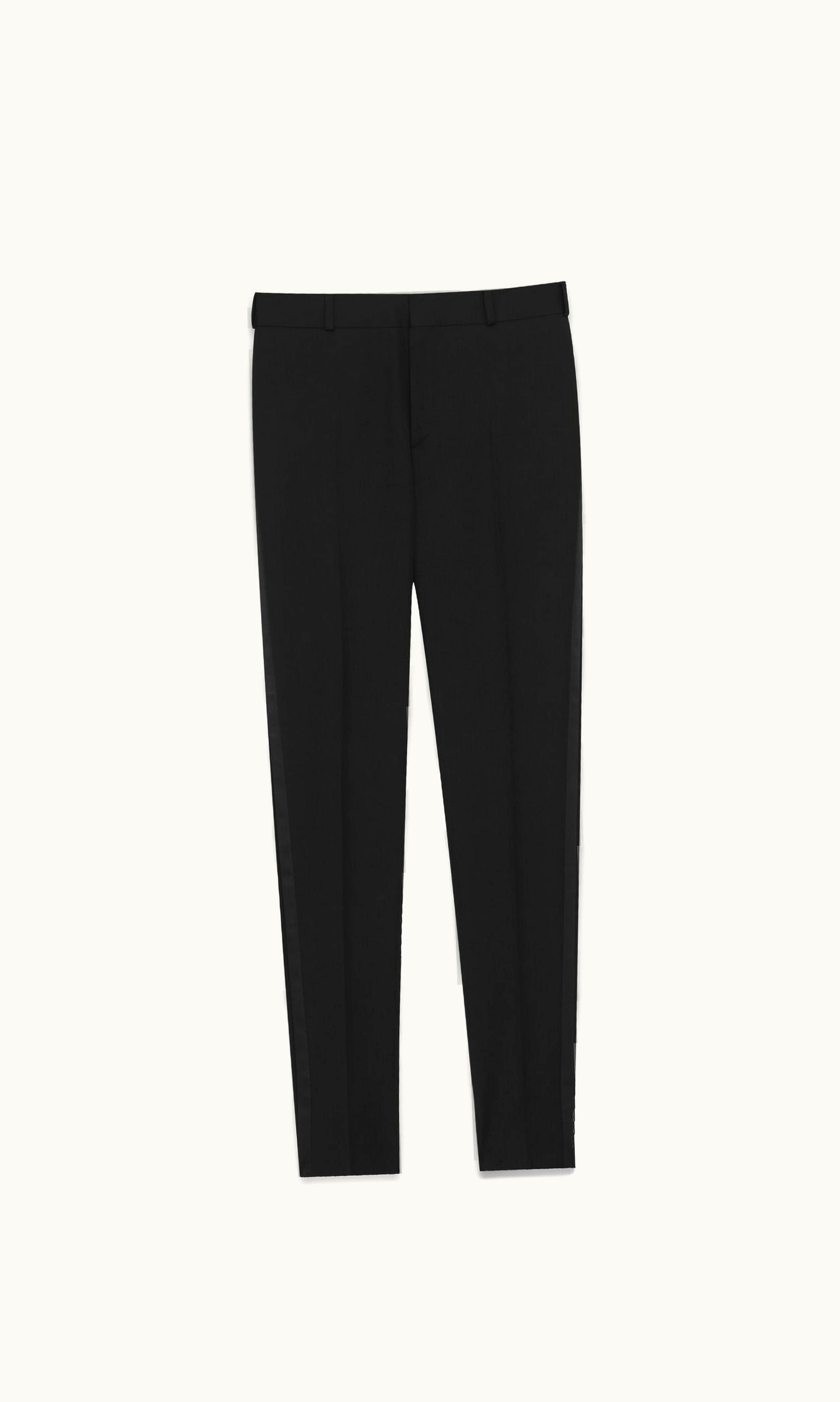 Saint Laurent Saint Laurent Tuxedo Straight Pants In Grain De Poudre Saint Laurent