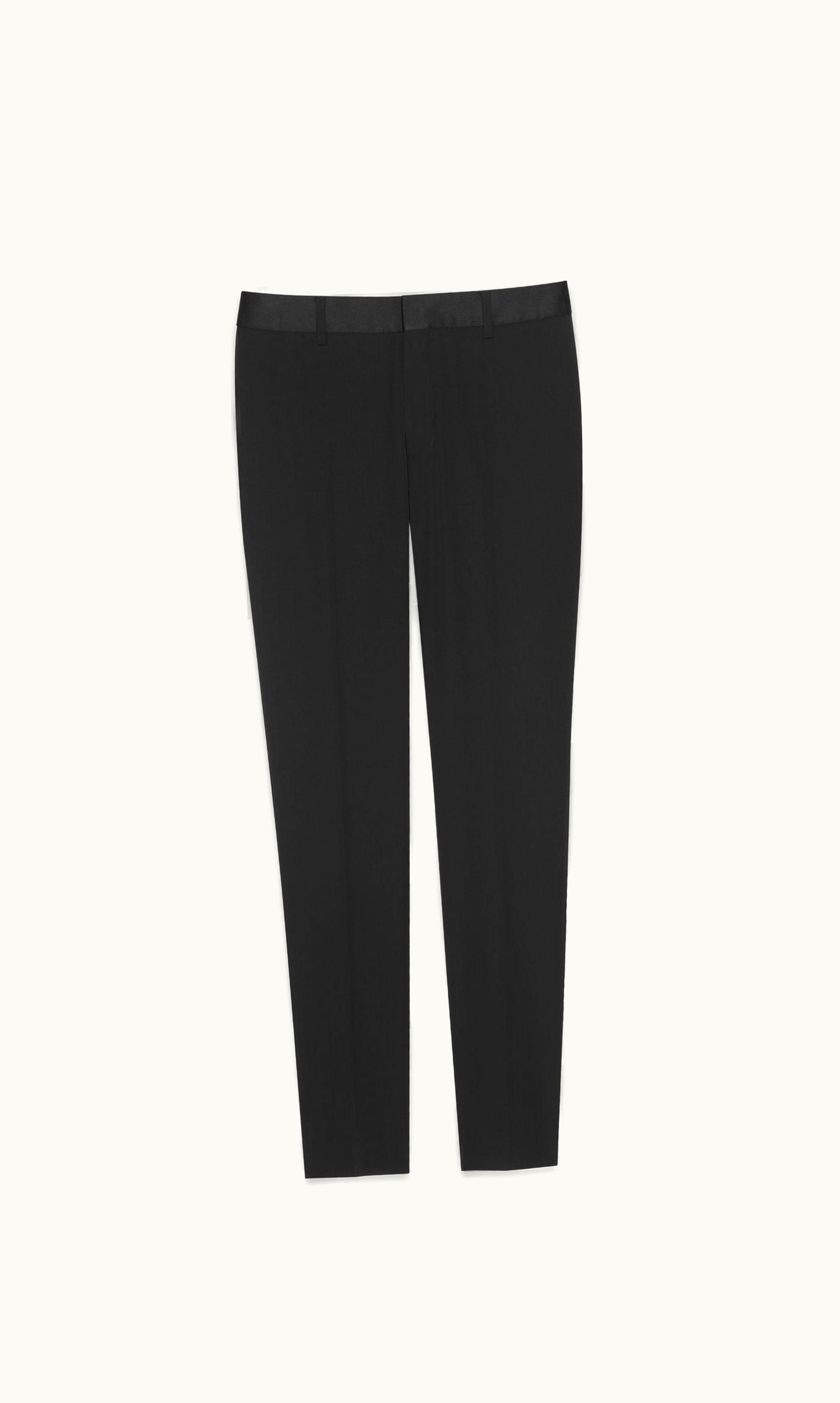 Saint Laurent Saint Laurent Straight-Leg Tuxedo Pants In Grain De Poudre