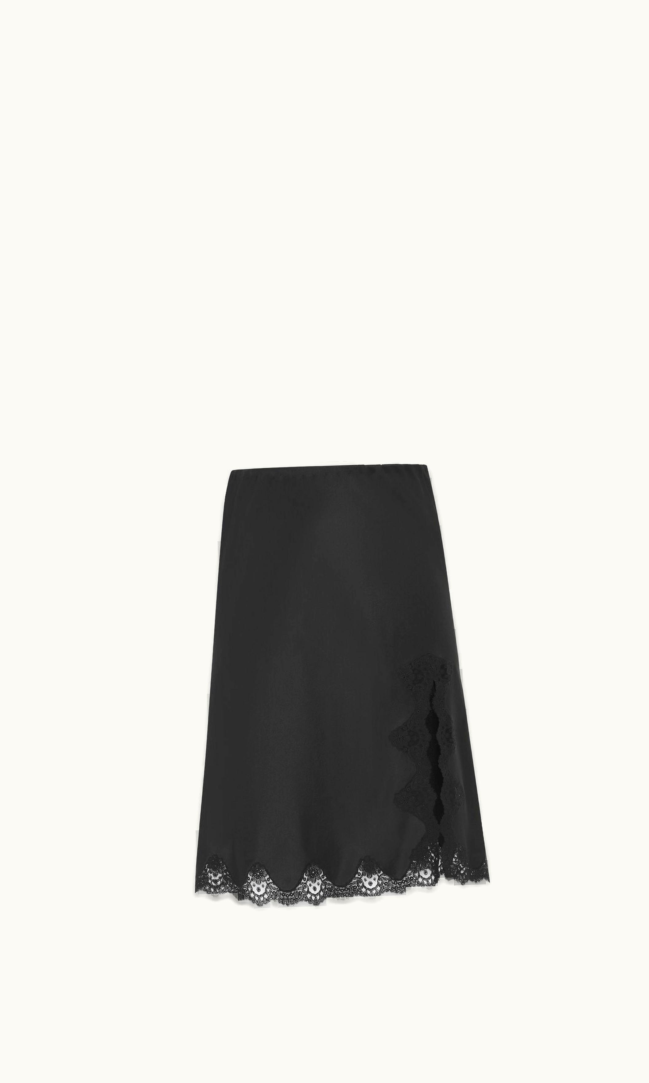 Saint Laurent Saint Laurent Midi Skirt In Crepe Satin And Lace
