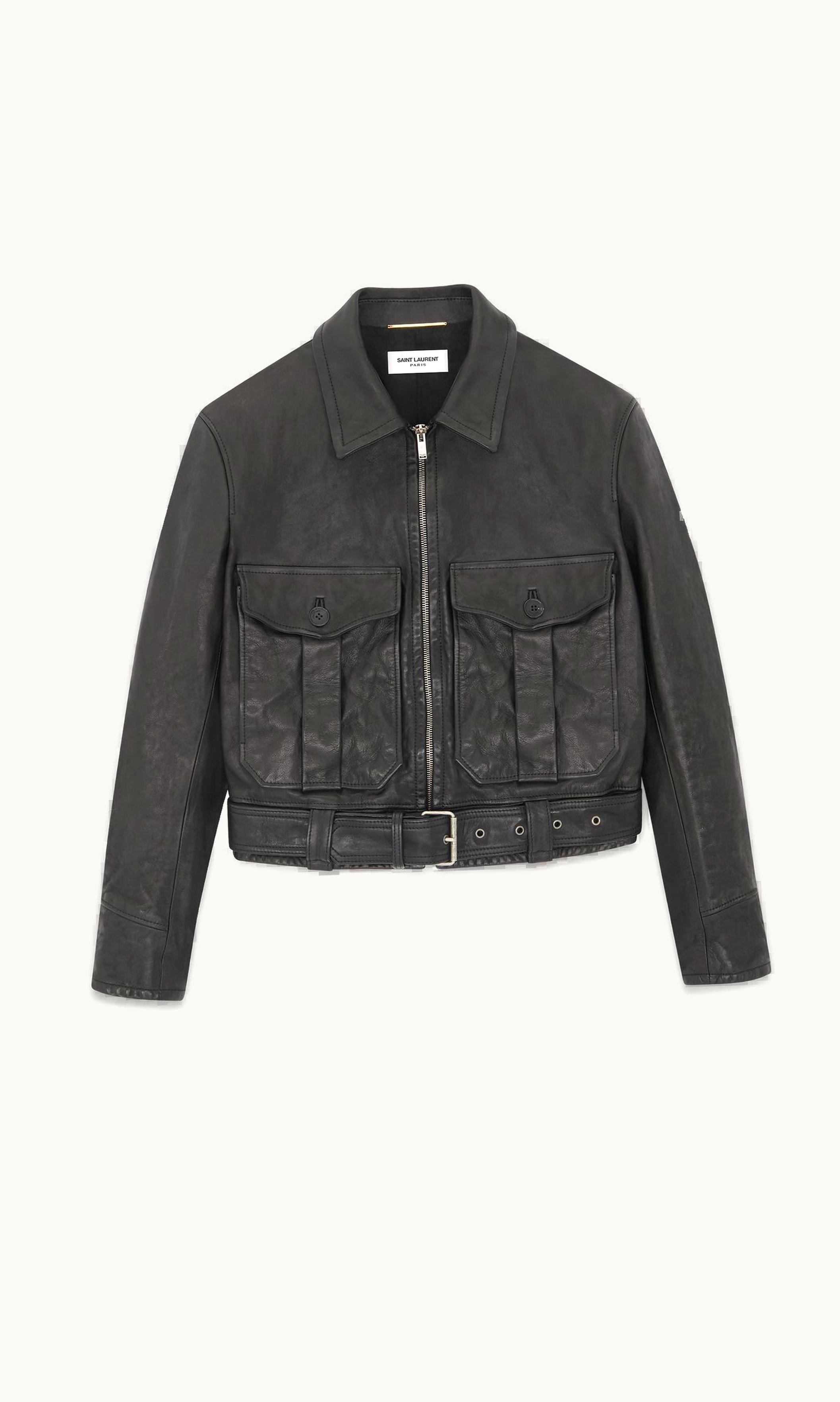 Saint Laurent Saint Laurent Aviator Jacket In Vintage Vegetable-Tanned Leather