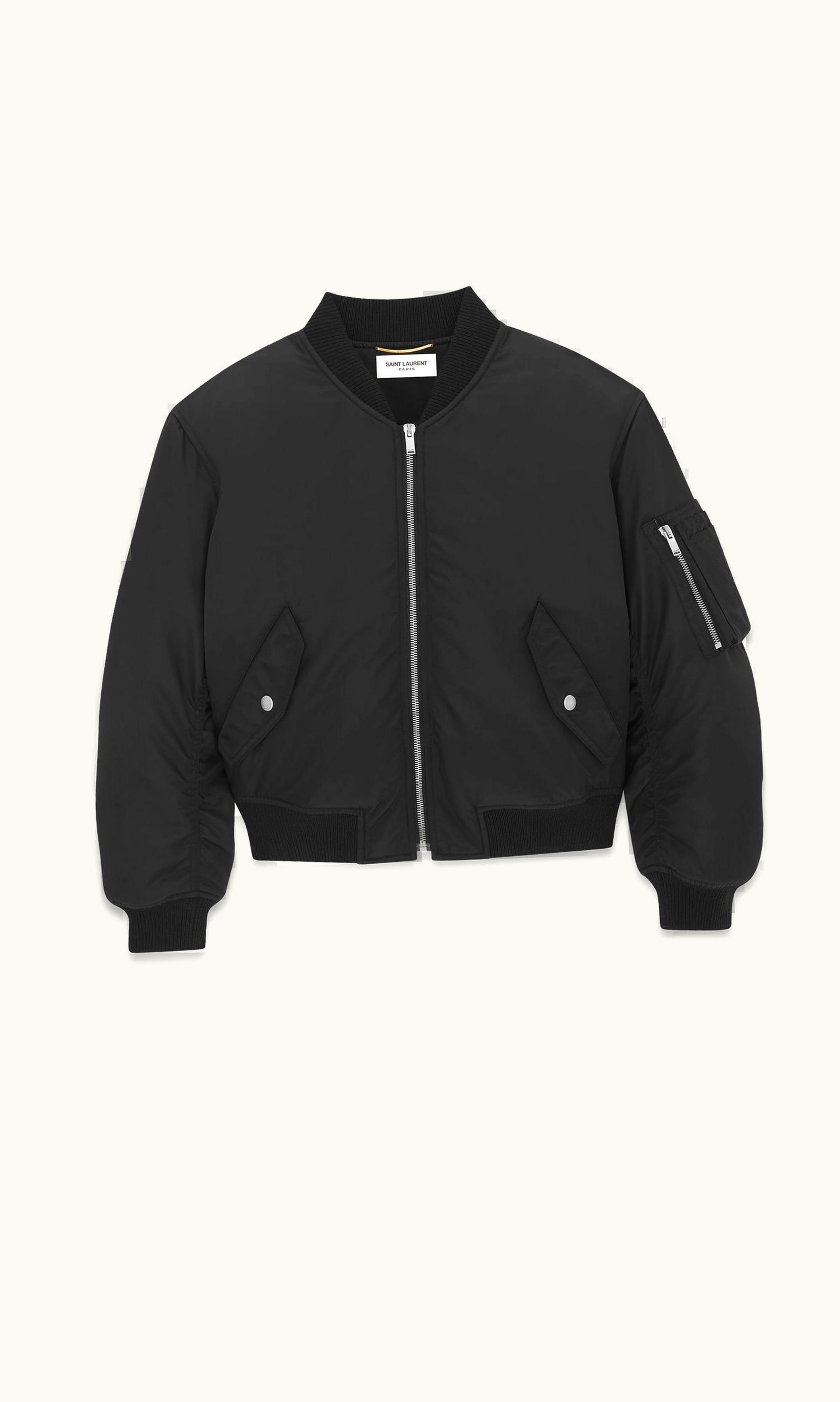 Saint Laurent Saint Laurent Oversized Cropped Bomber Jacket In Nylon