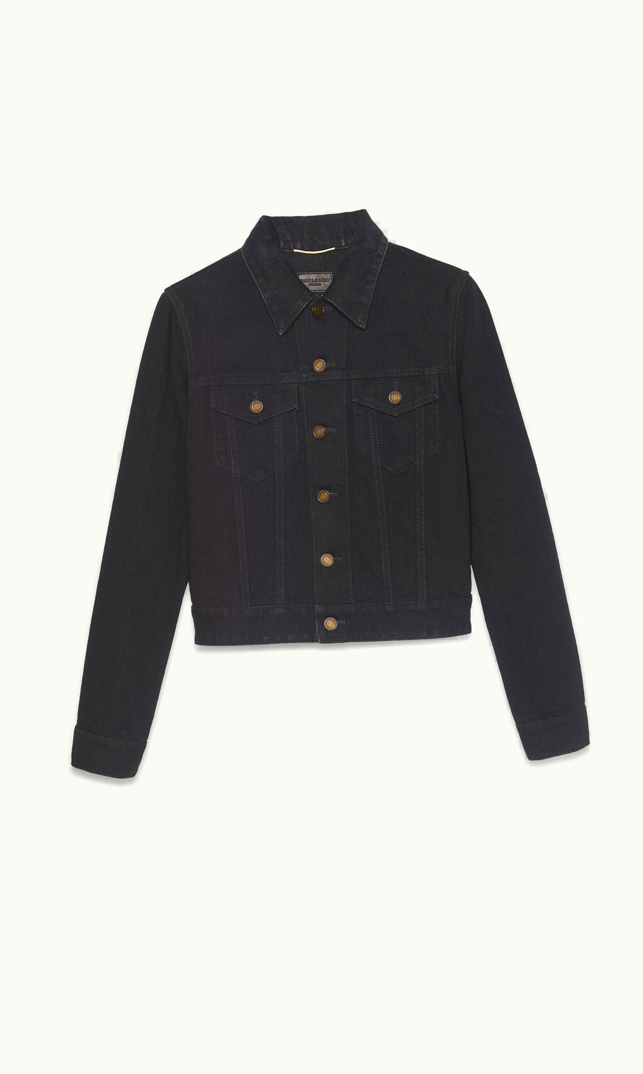 Saint Laurent Saint Laurent Classic Jacket In Worn Black Denim