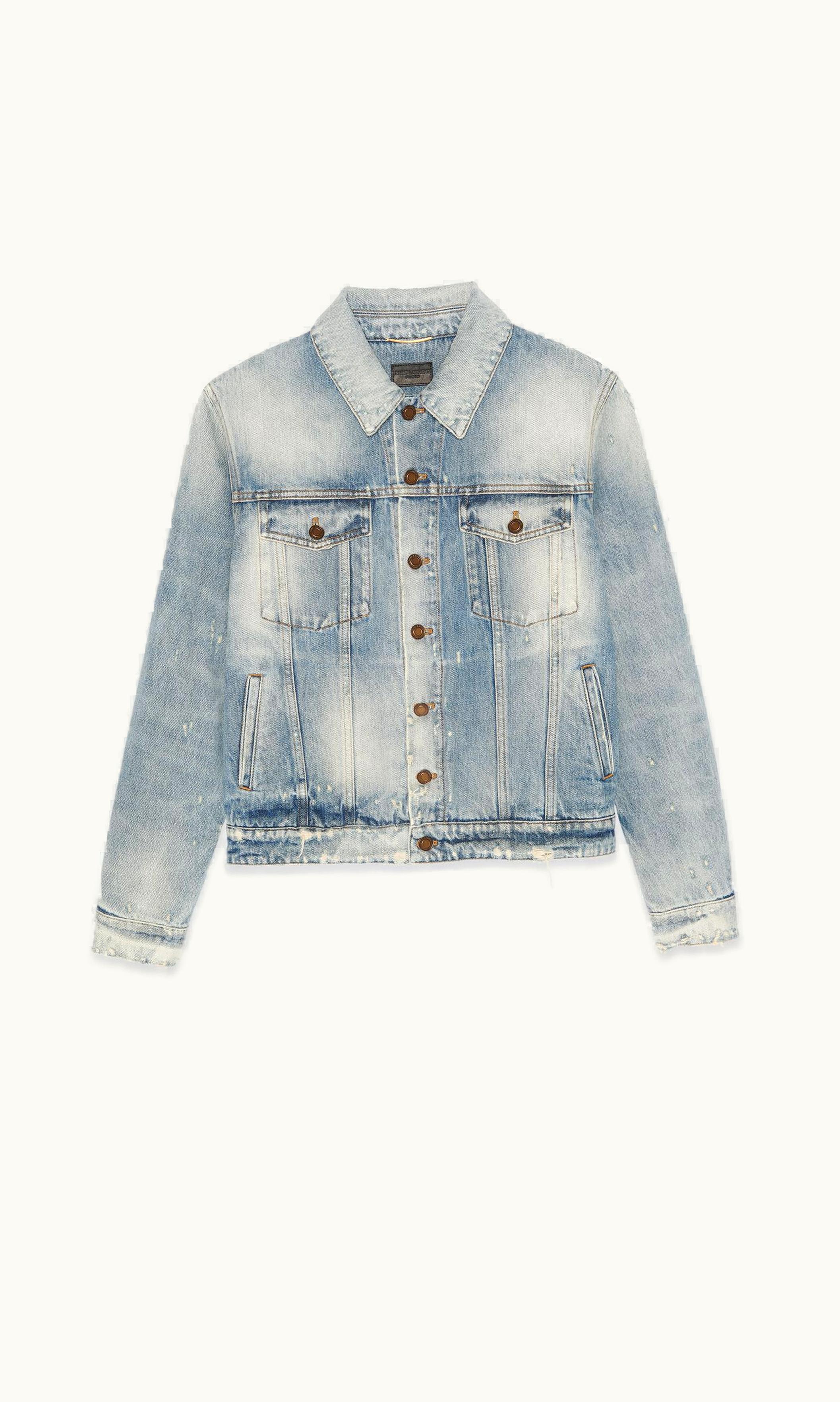 Saint Laurent Saint Laurent Boyfriend Jacket In Hilton Sky Blue Denim