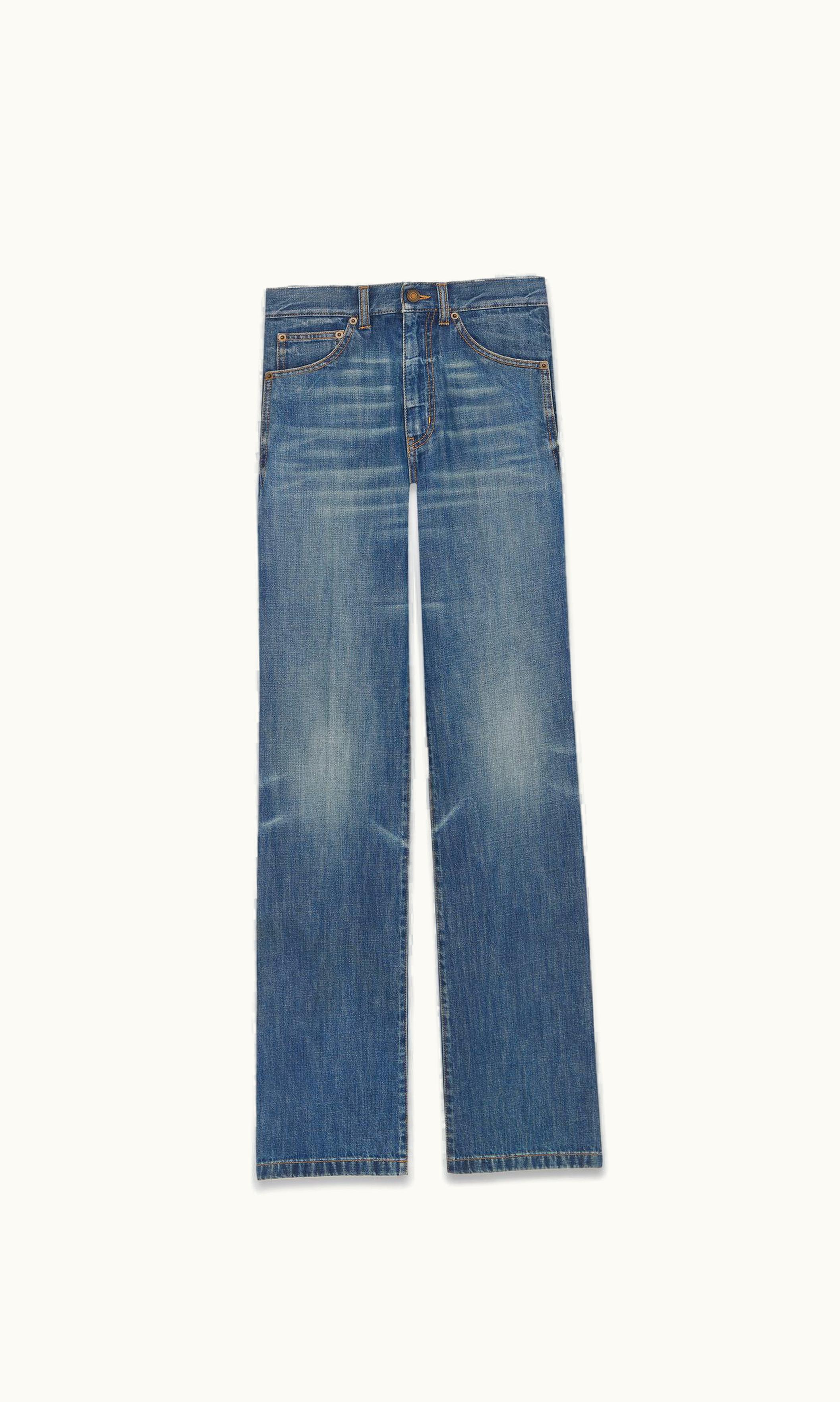 Saint Laurent Saint Laurent Clyde Jeans In North Medium Blue Denim