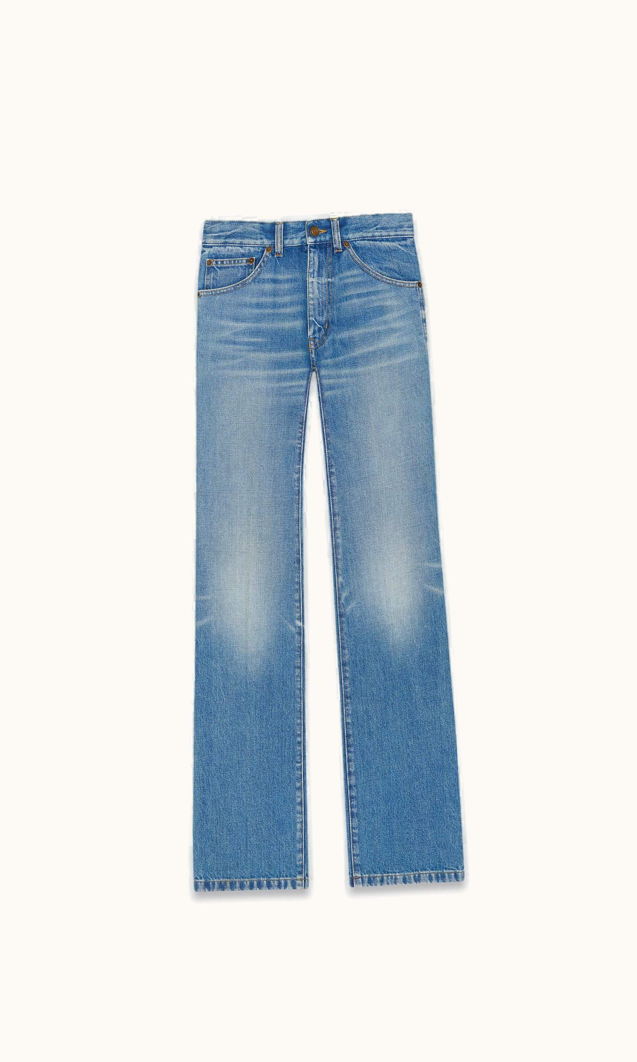 Saint Laurent Saint Laurent Clyde Jeans In Long Beach Blue Denim