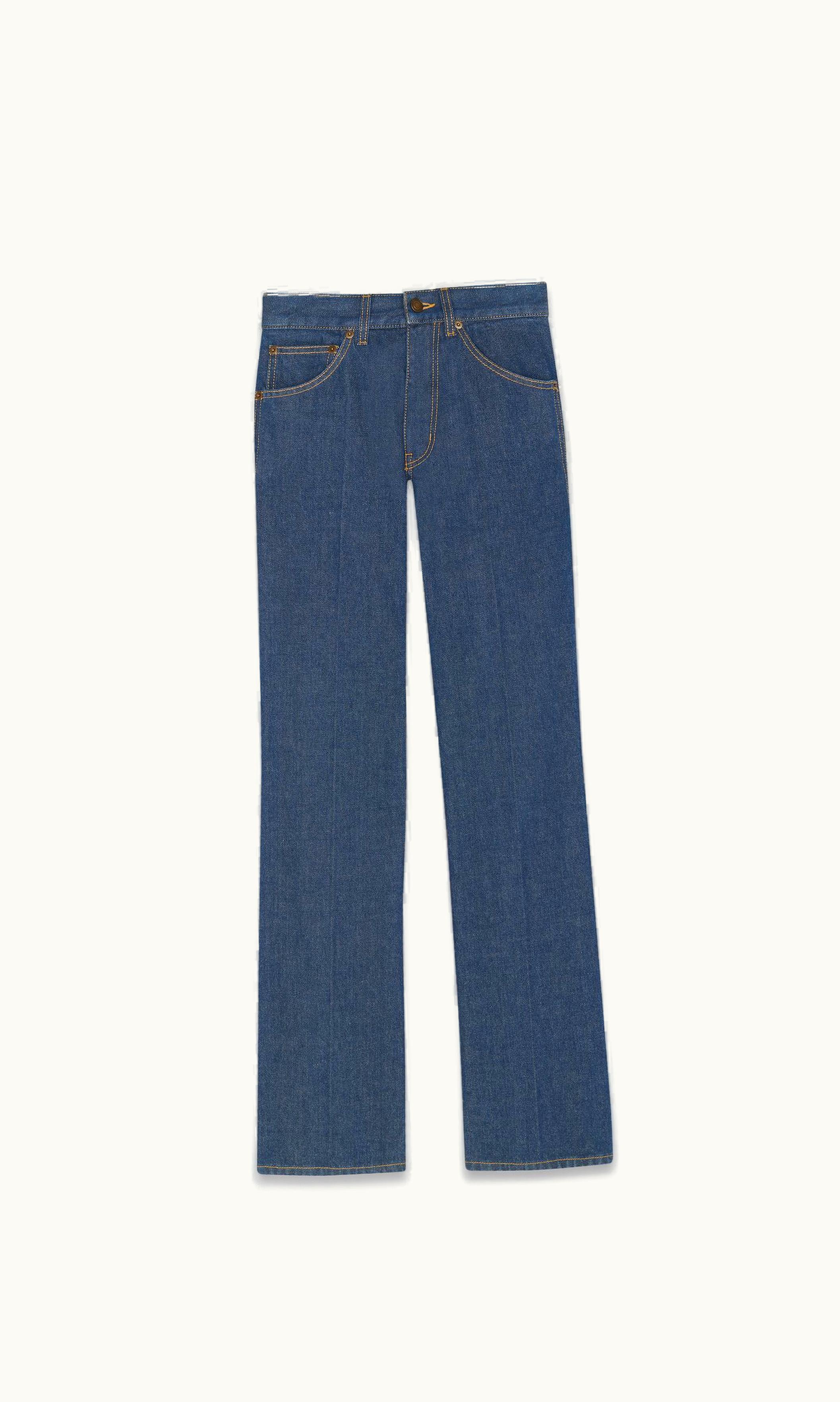 Saint Laurent Saint Laurent Clyde Jeans In Medium Blue Rinse Denim