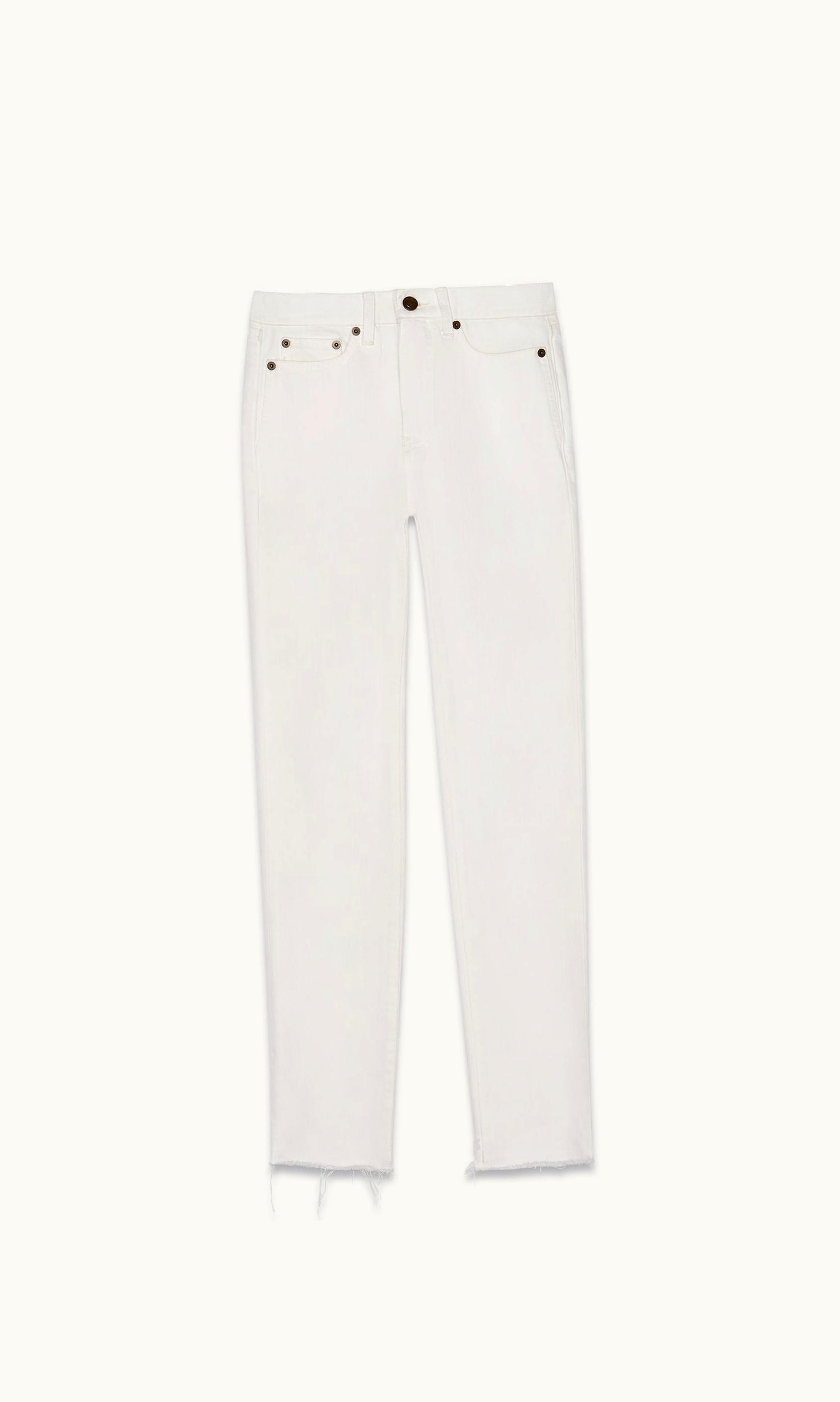Saint Laurent Saint Laurent Raw-Edge Carrot-Fit Jeans In Vintage White Denim
