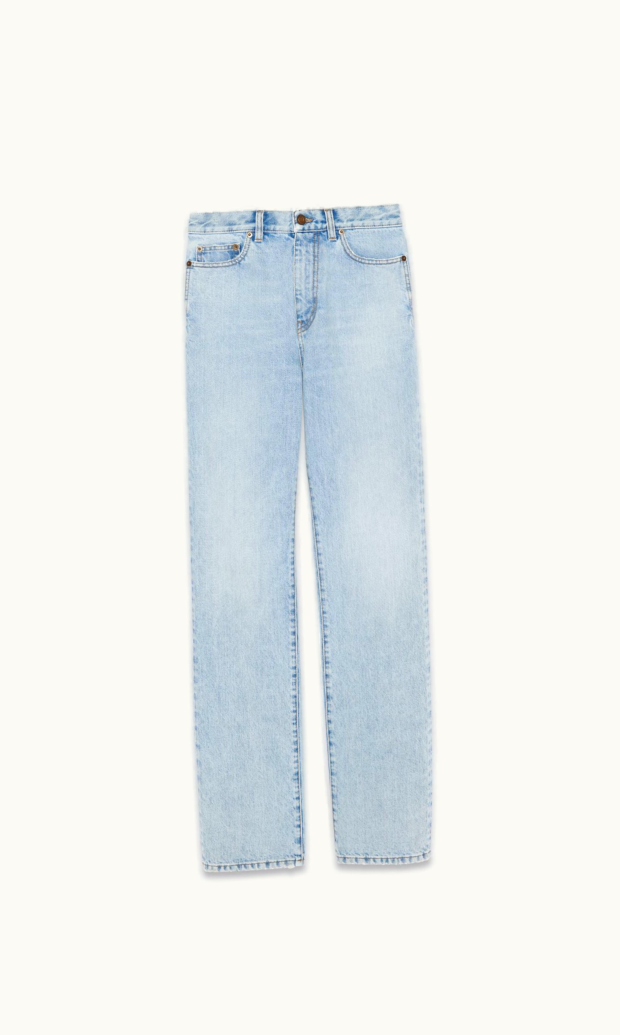 Saint Laurent Saint Laurent Janice Jeans In Clear Sky Blue Denim