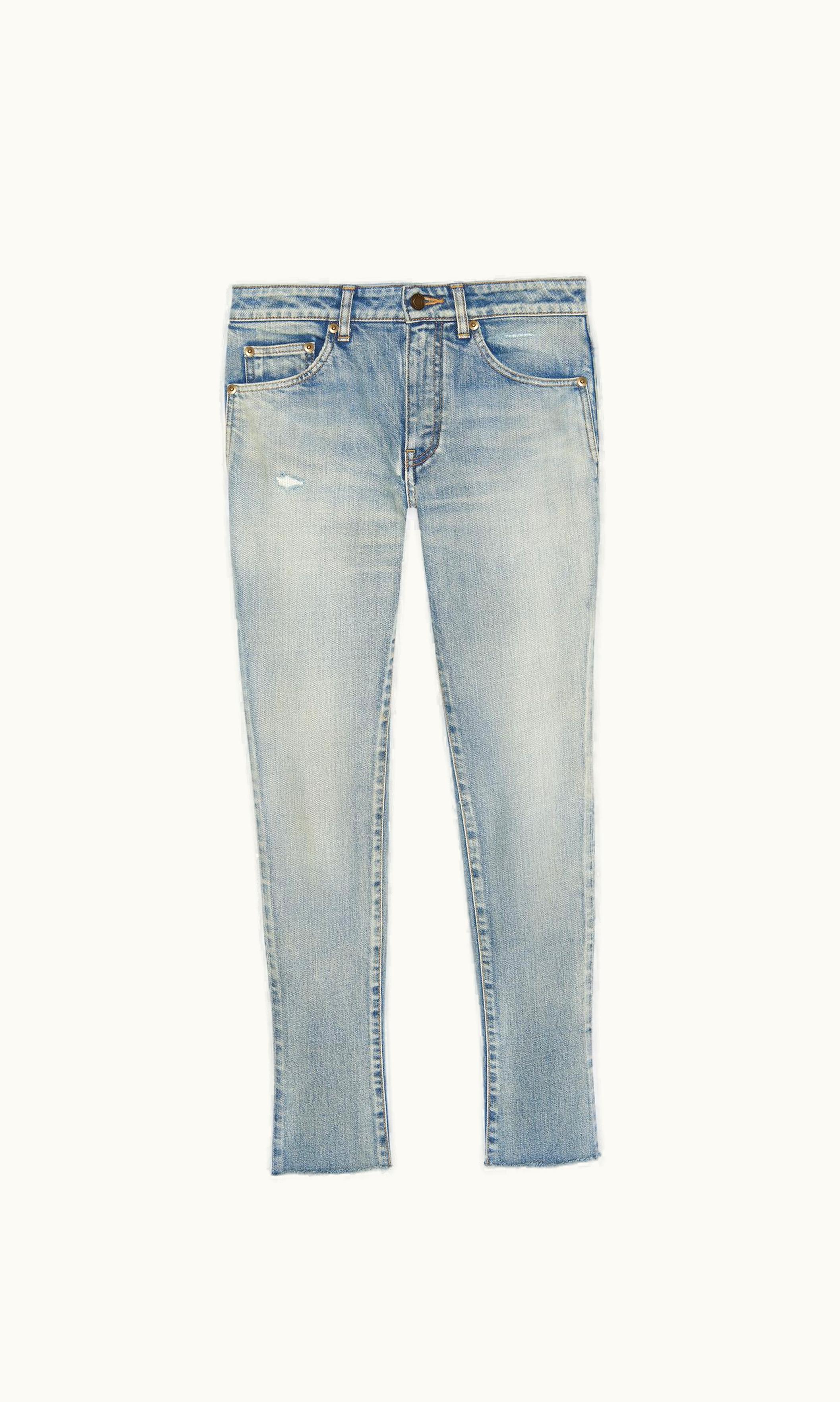 Saint Laurent Saint Laurent Skinny Mid-Waist Jeans In Santa Monica Blue Denim
