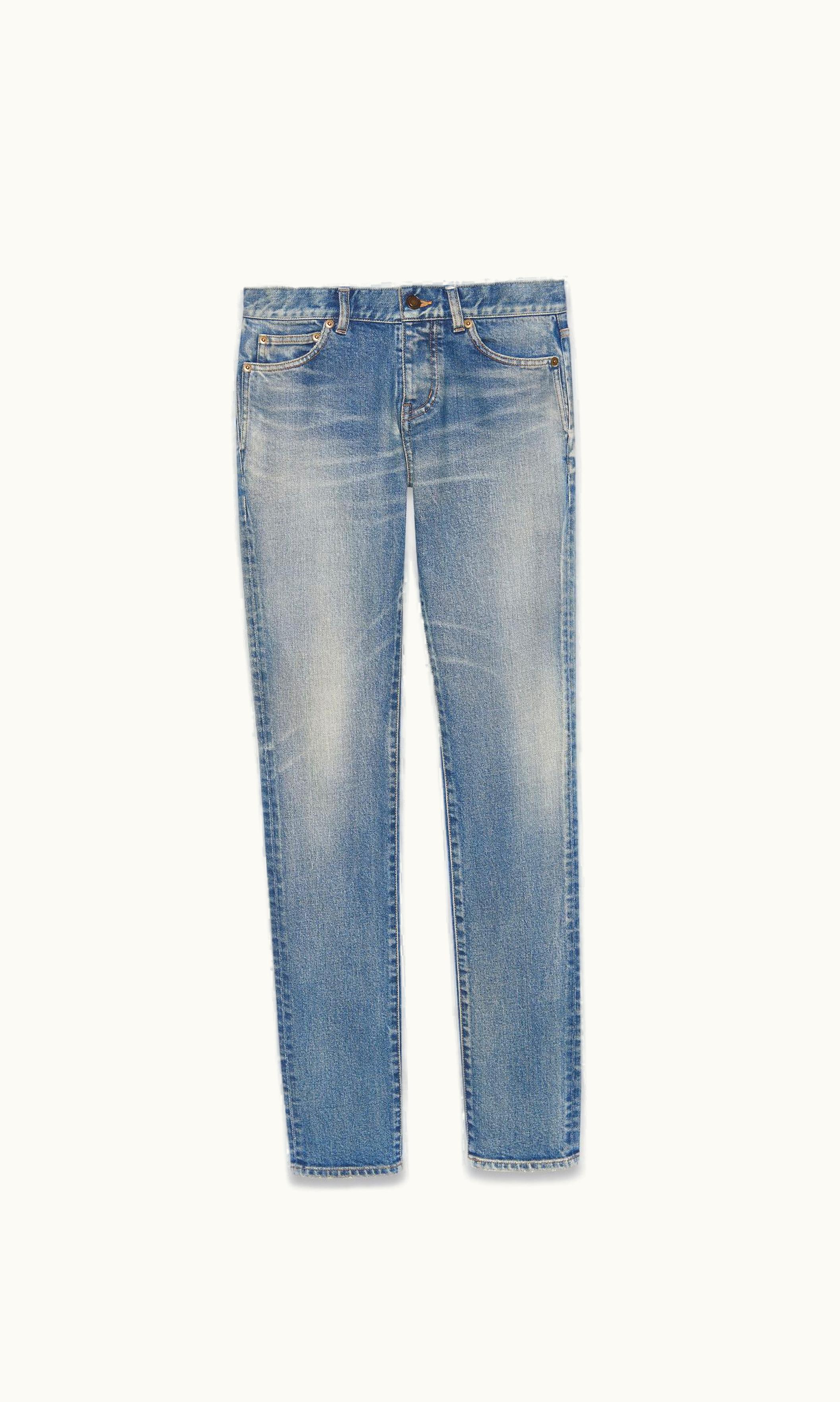 Saint Laurent Saint Laurent Low-Rise Jeans In Dirty Sandy Blue Denim