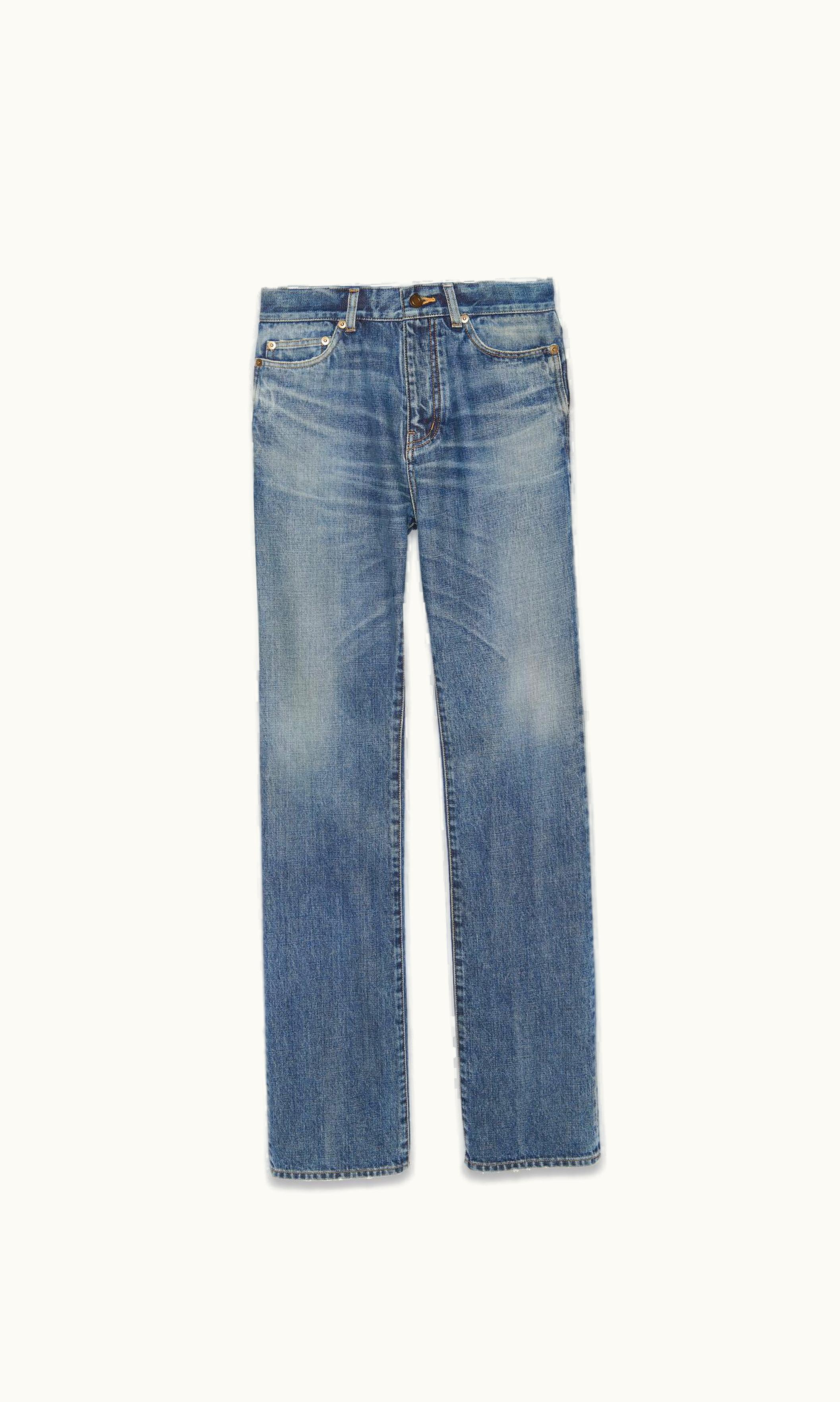 Saint Laurent Saint Laurent Janice Jeans In Dirty Spring Blue Denim