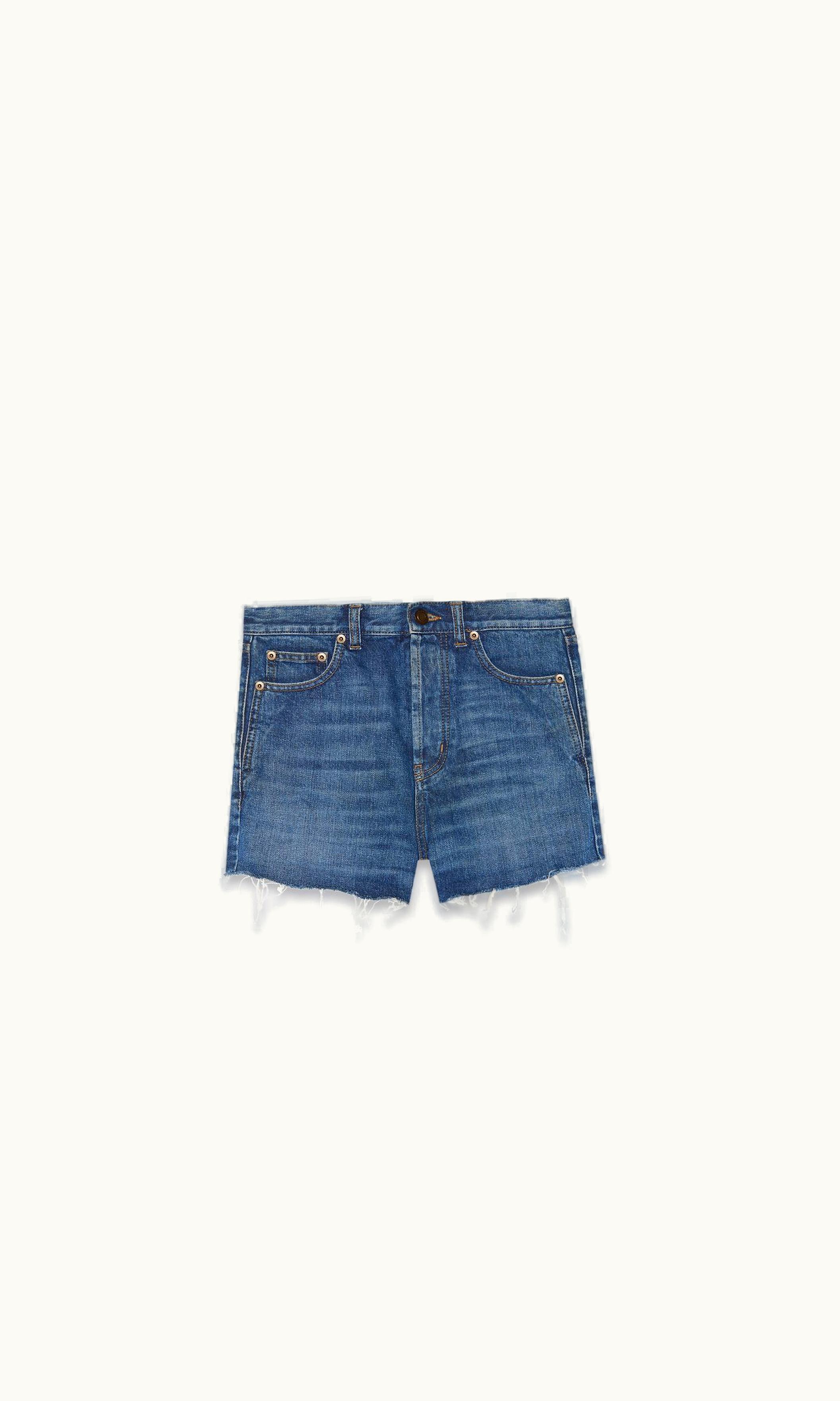Saint Laurent Saint Laurent Slim-Fit Shorts In Blue Ink Wash Denim