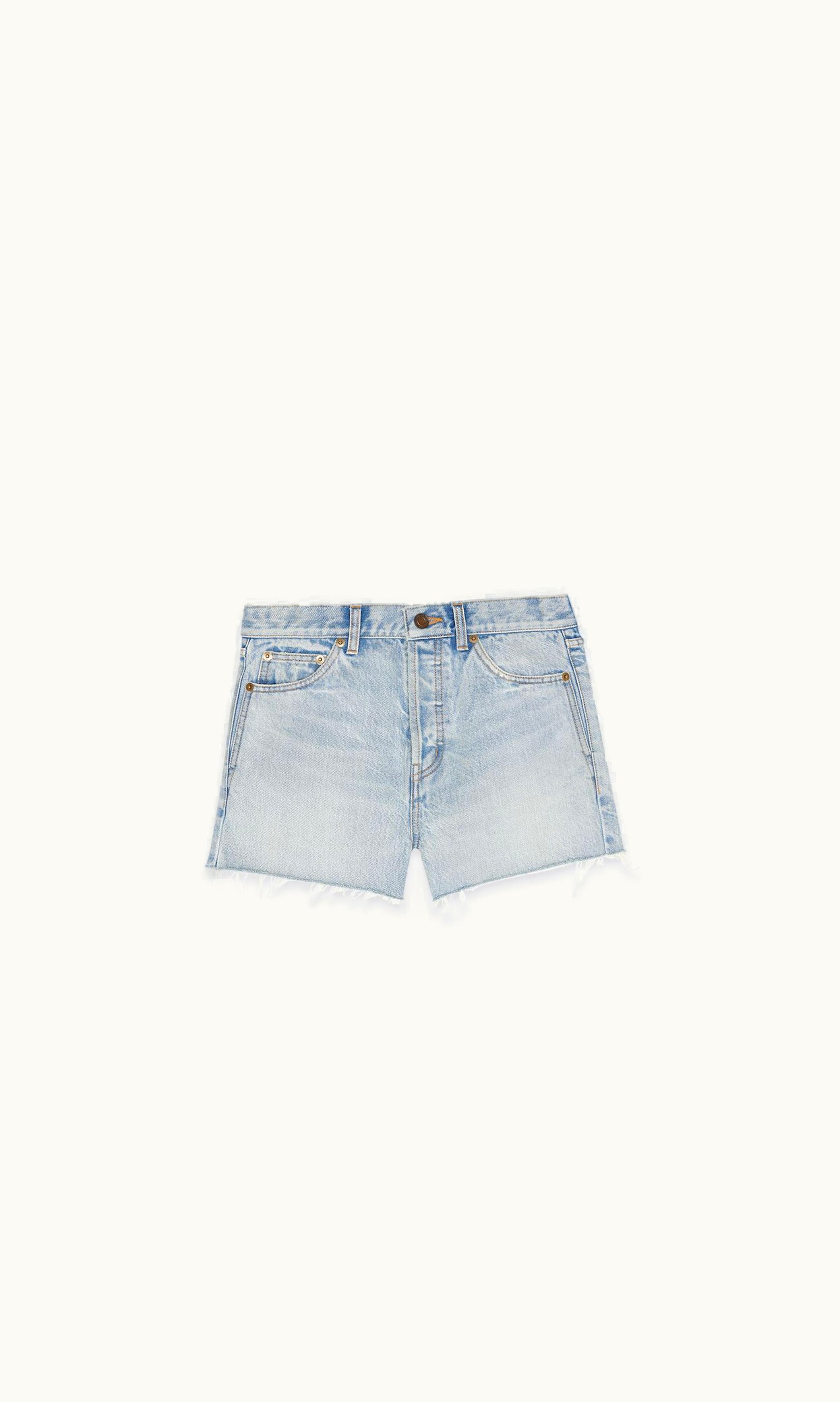 Saint Laurent Saint Laurent Slim-Fit Shorts In Beverly Blue Denim