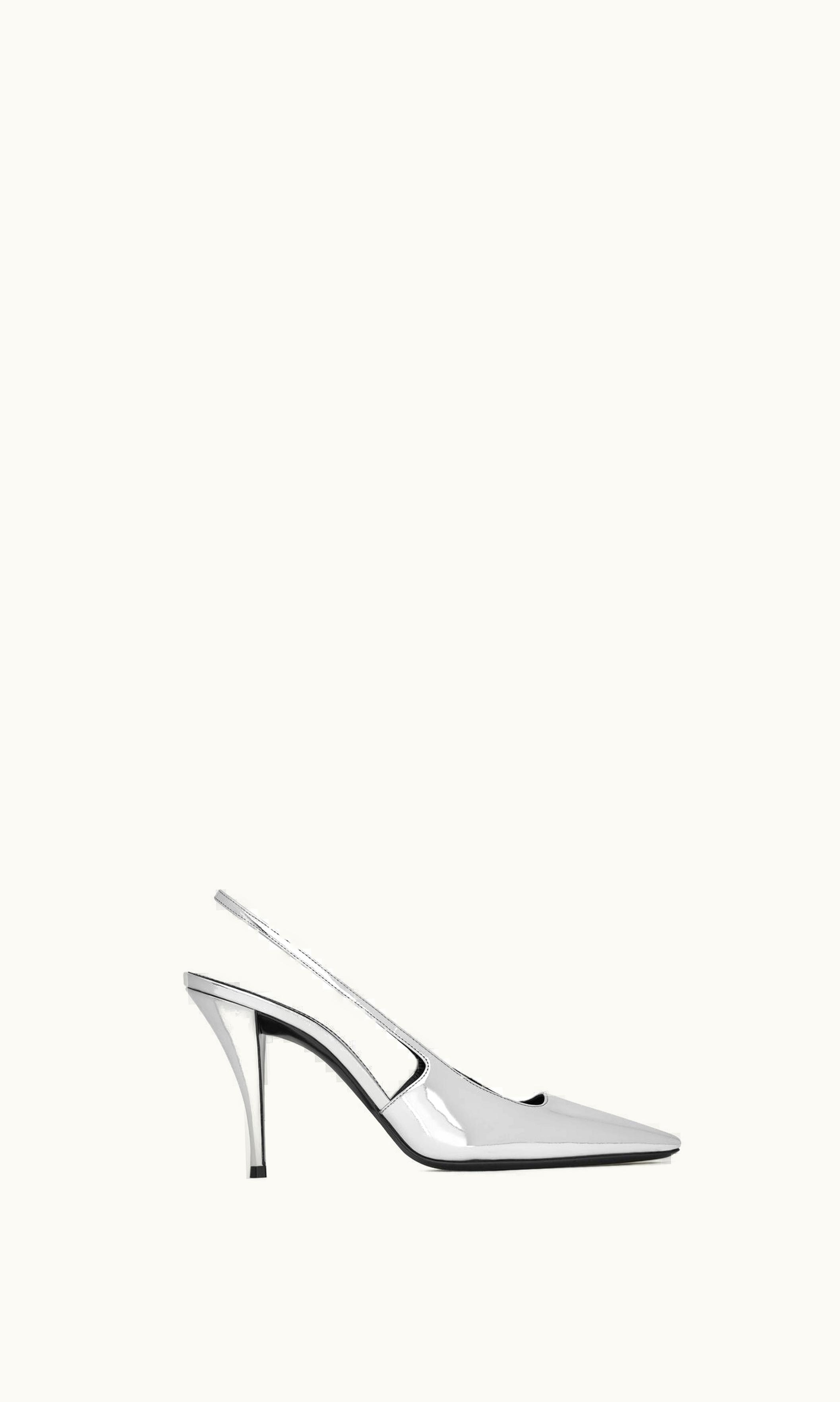 Saint Laurent Saint Laurent Blade Slingback Pumps In Mirrored Leather