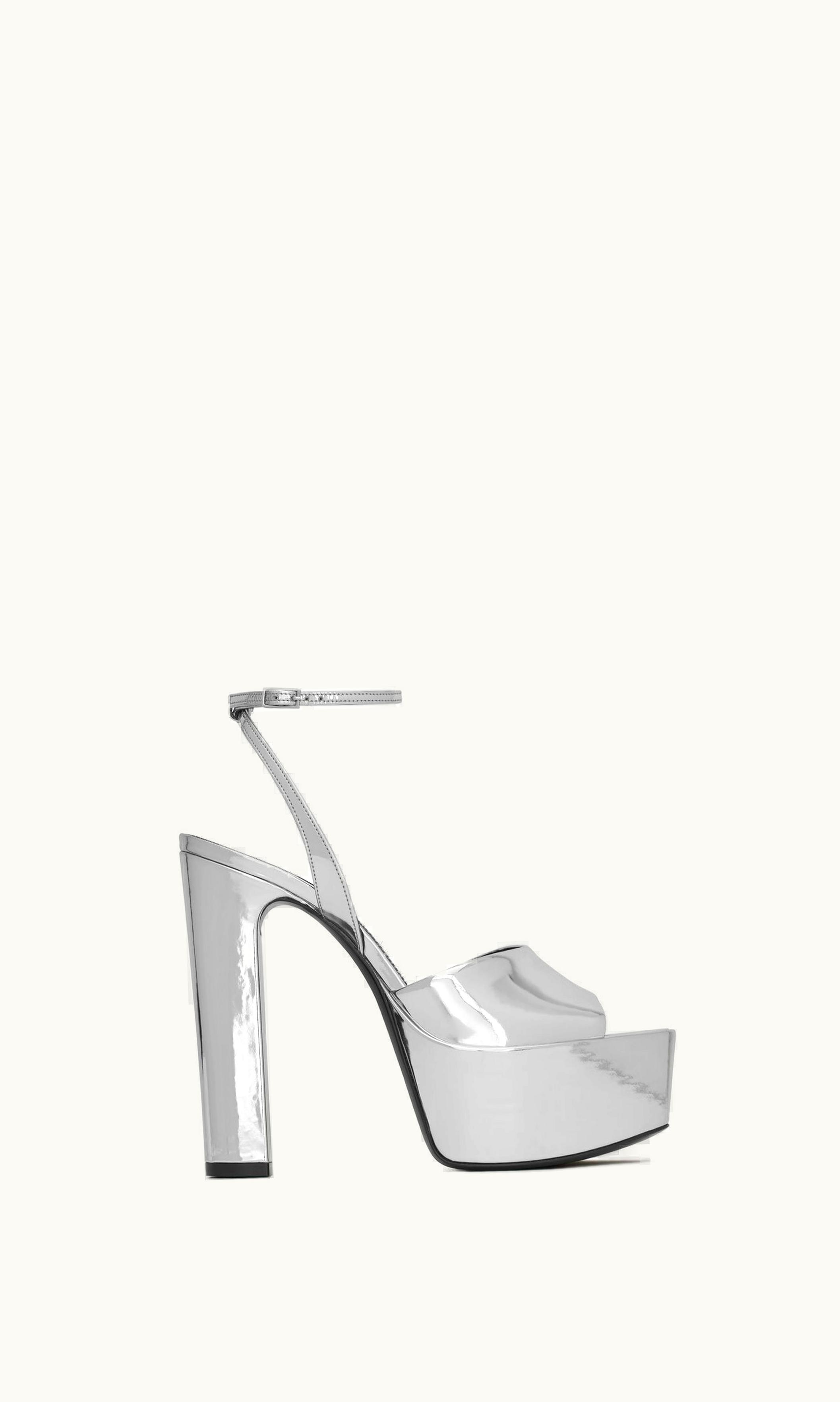 Saint Laurent Saint Laurent Jodie Platform Sandals In Reflective Leather